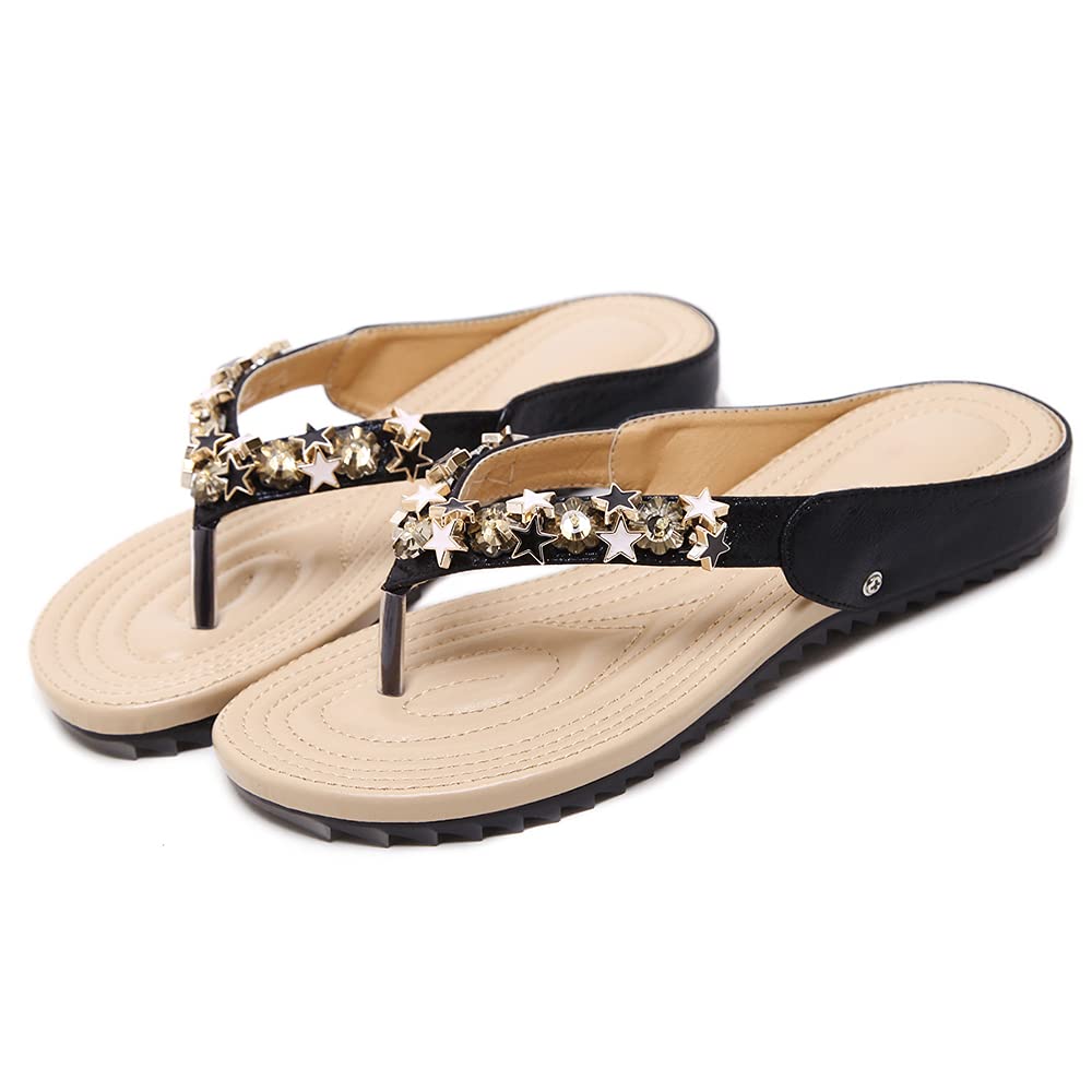 **Bohemian Beaded Flip Flop Slippers for Women – Soft Sole Comfortable Sandals for Beach, Pool & Summer Fashion**    *(Use Cases: Perfect for beach vacations, poolside lounging, casual summer outings, and stylish everyday wear.)*
