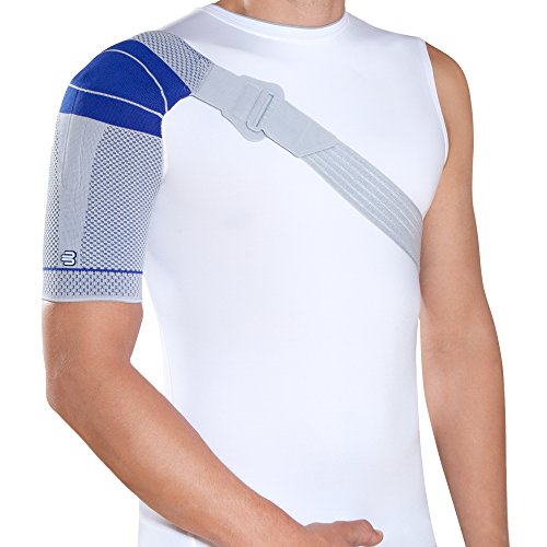 Bauerfeind OmoTrain S Shoulder Support Brace - Pain Relief & Joint Mobility for Right Shoulder, Size 1 (Titanium) - Ideal for Sports Injuries, Post-Surgery Recovery & Arthritis Support