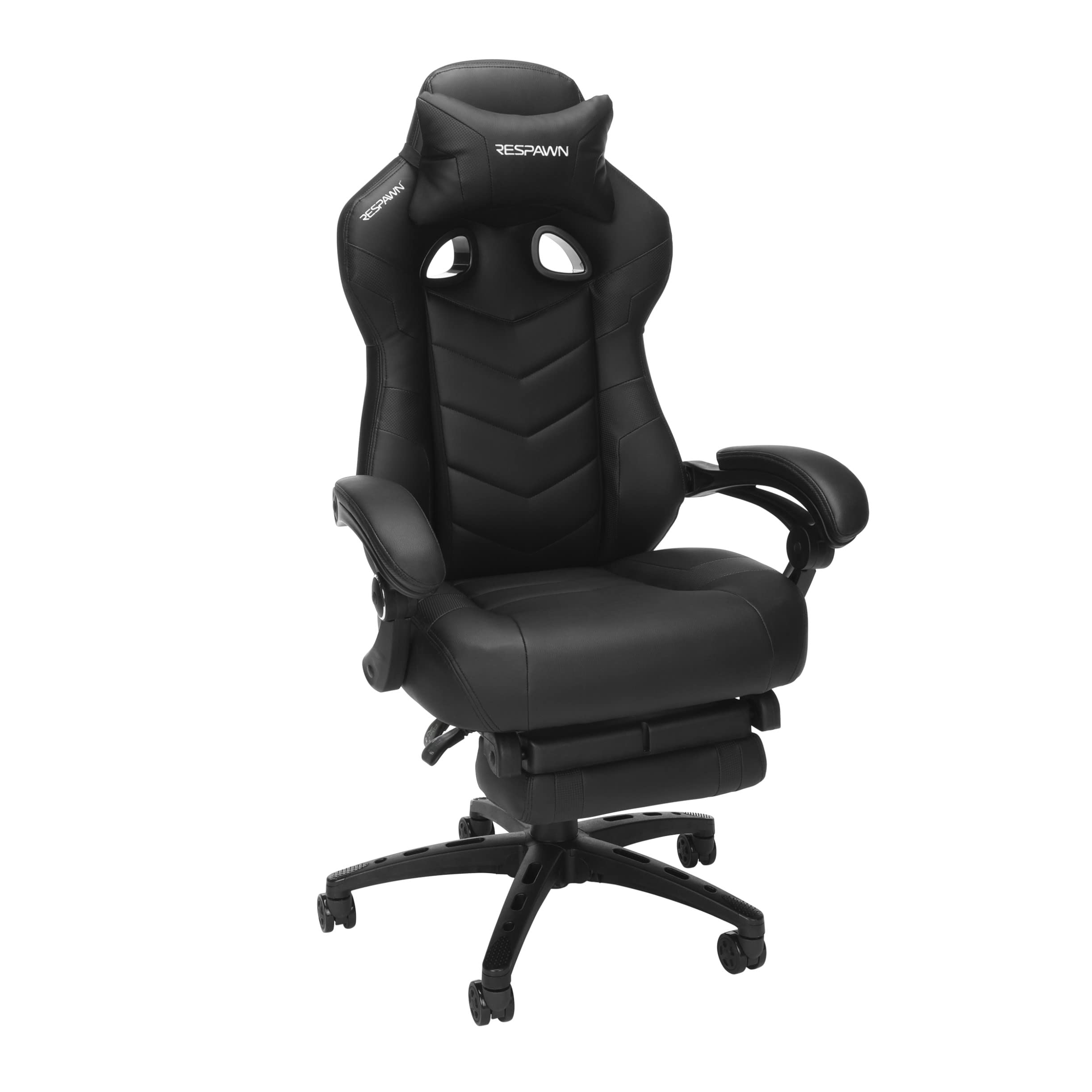 RESPAWN 110 Pro Ergonomic Gaming Chair with Adjustable Footrest & Headrest - Reclining Computer Desk Chair for Adults - Perfect for PC Gaming, Office Work & Home Theater - Black
