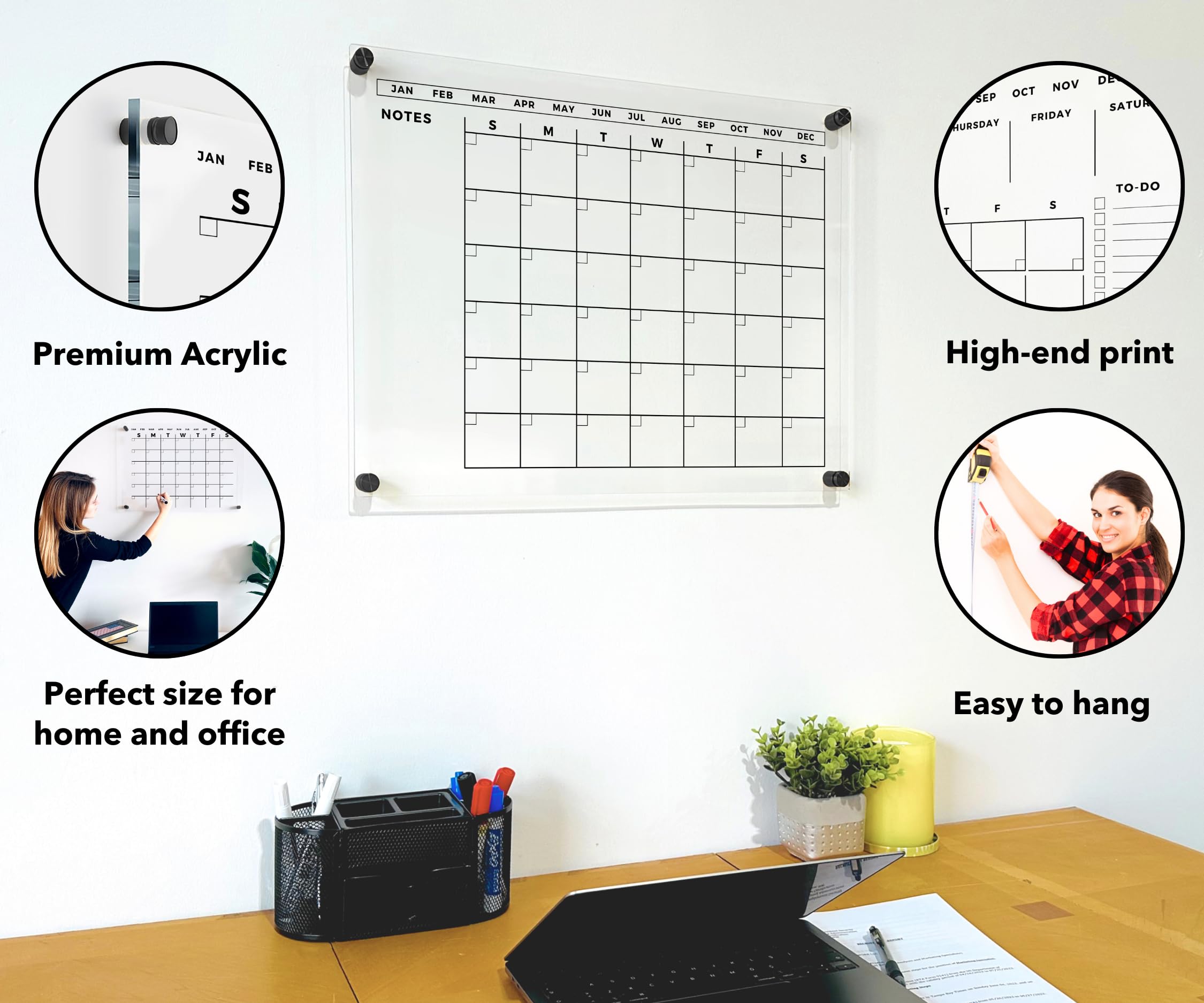 **2025 Large Acrylic Dry Erase Wall Calendar - 36x24