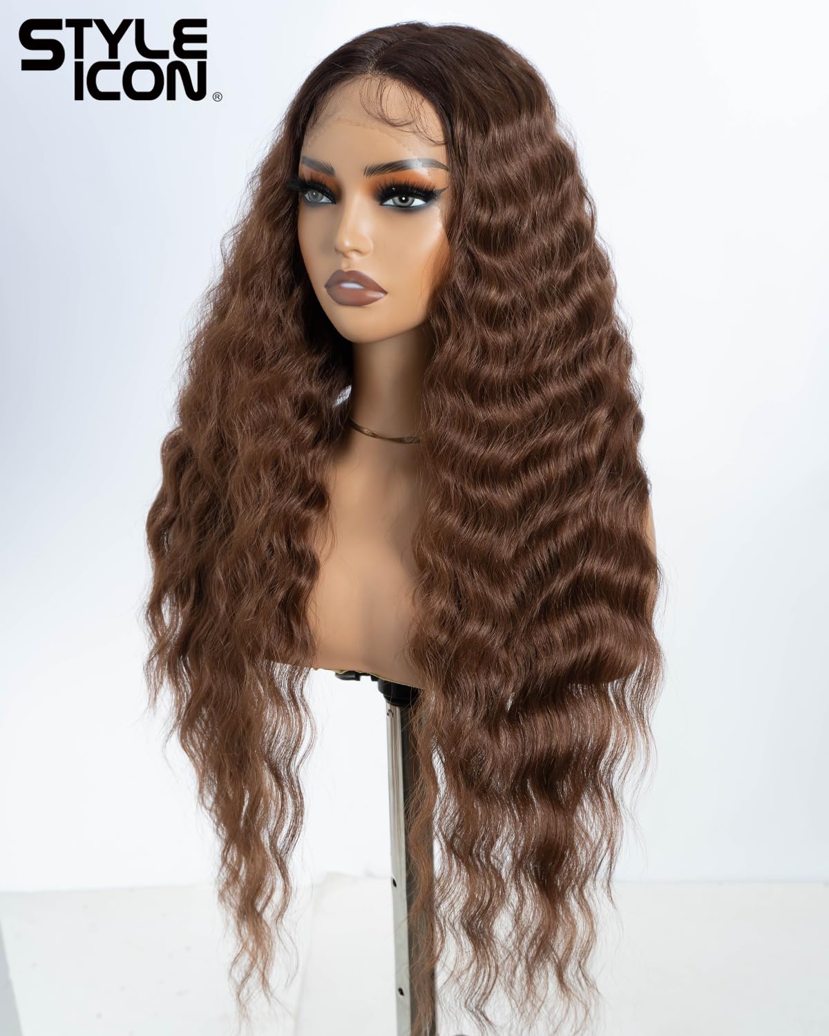 Style Icon 30-Inch Long Curly Wavy Synthetic Lace Front Wig with Baby Hair - Heat Resistant Fiber for Women (RT6/30) | Perfect for Cosplay, Daily Wear & Special Occasions
