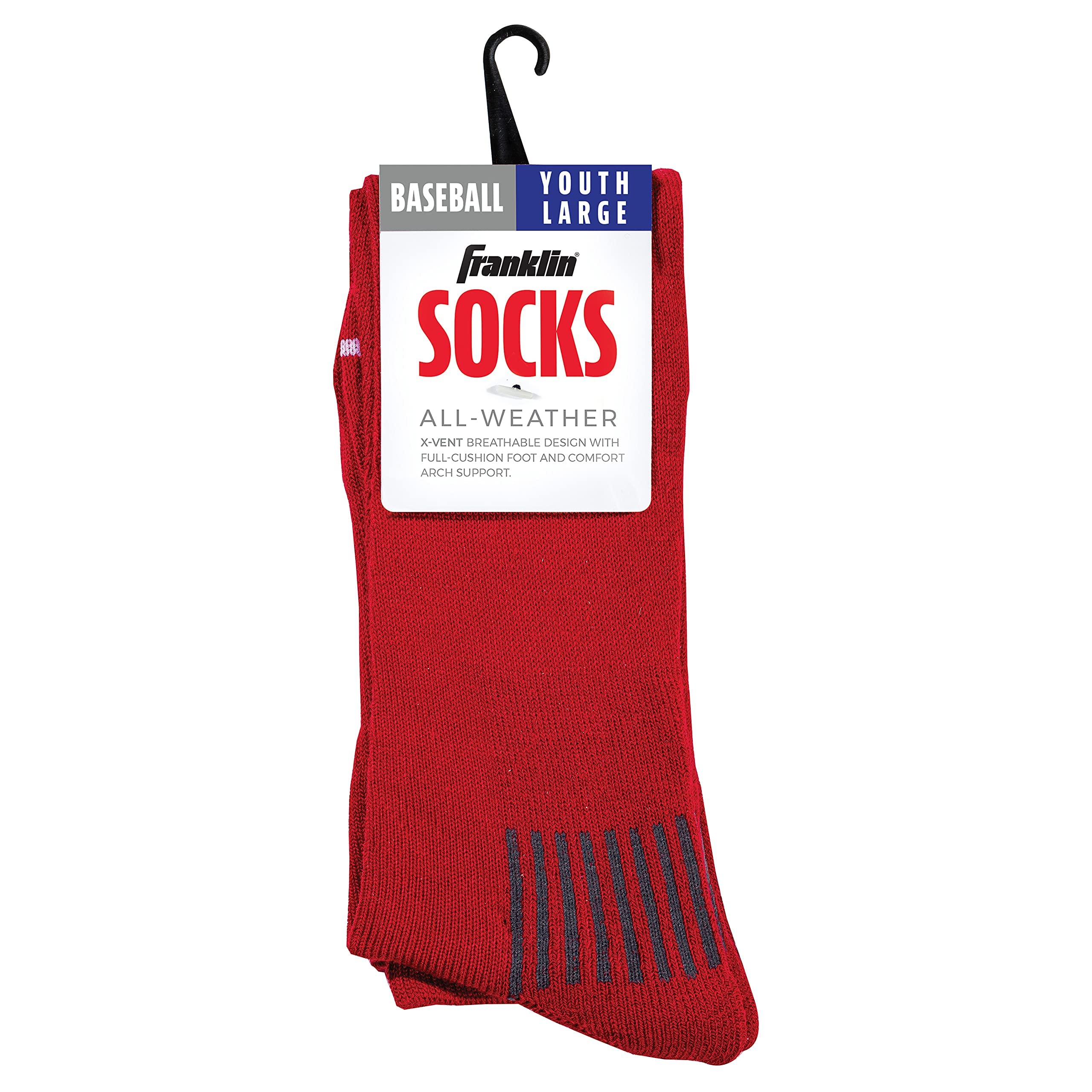 Franklin Sports Youth Baseball & Softball Socks for Kids - Knee High Athletic Socks for Boys & Girls - Perfect for Baseball, Softball & Sports Training