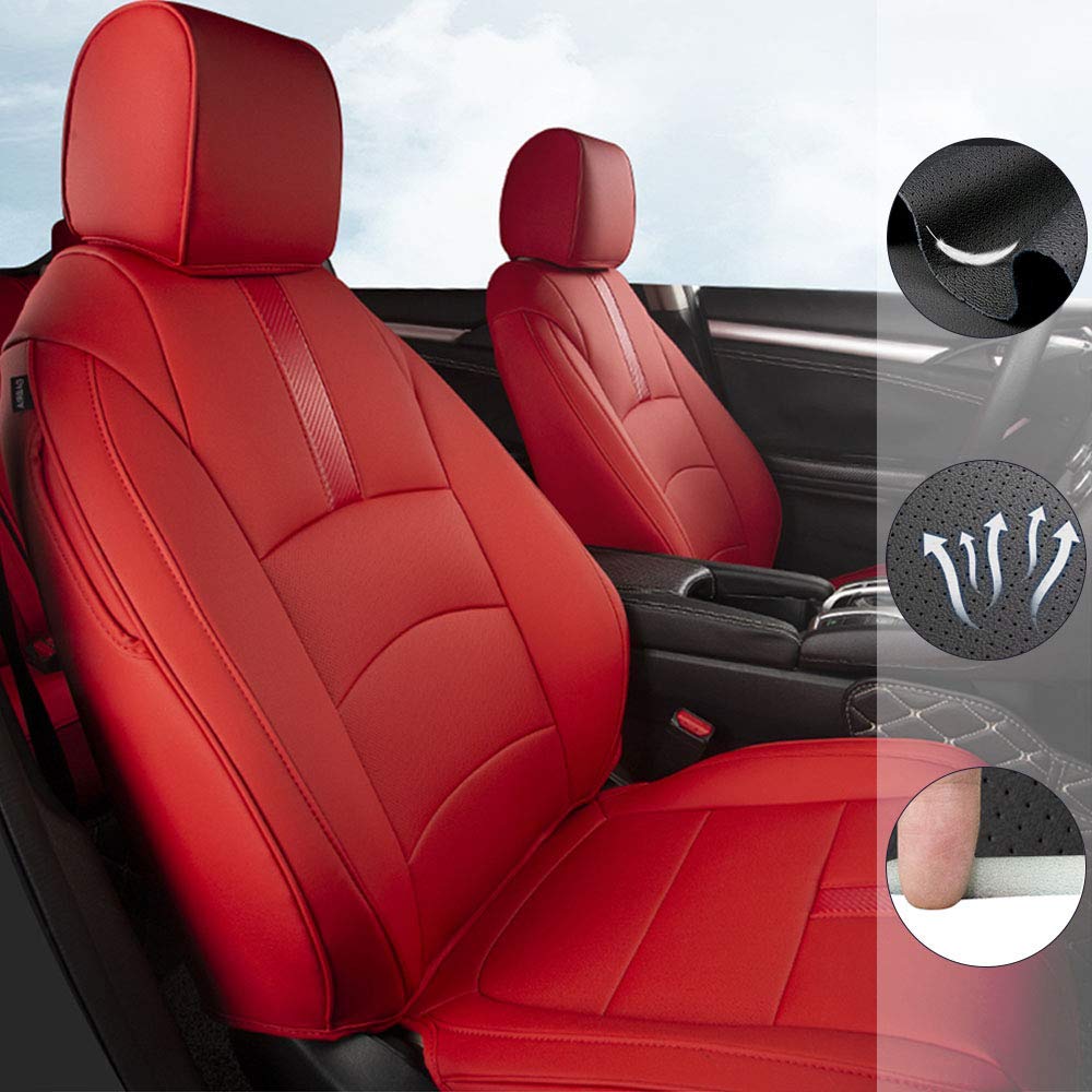 Premium Custom Leather Seat Covers for Toyota FJ Cruiser 2011-2017 - Full Set 5-Seat Protection (18cm Front Seat Width) in Vibrant Red - Perfect for Off-Road Adventures & Daily Commutes
