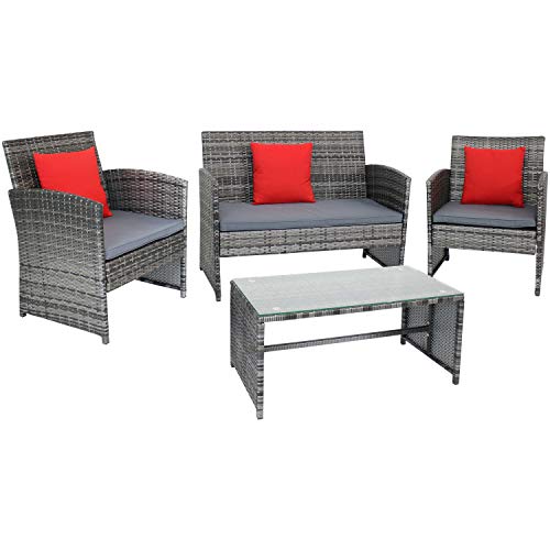 Gray Rattan With Gray Cushions