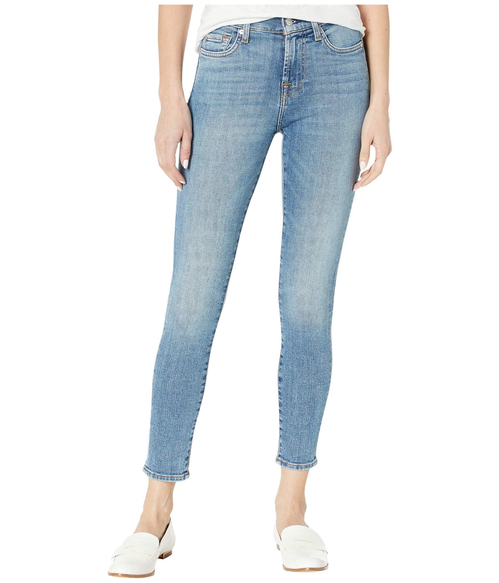 7 For All Mankind Women's Ankle Skinny Jeans - Stretch Denim Pants for Casual Wear & Night Out | Slim Fit High Waist Jeans for Women | Perfect for Office, Dating and Weekend Outfits
