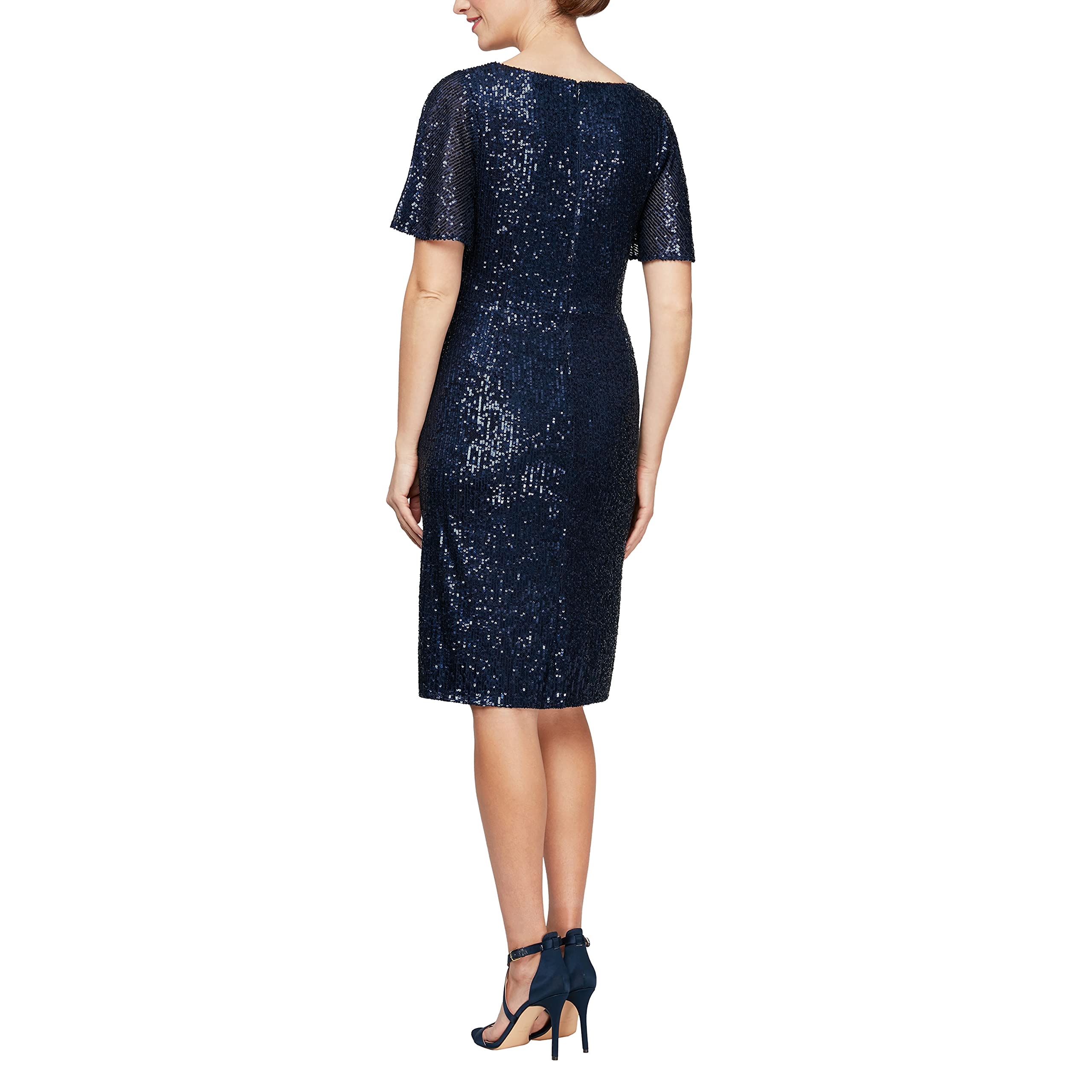 Alex Evenings Women's Short Twist Front Cocktail Dress - Elegant Party Wear for Evening Events, Weddings & Special Occasions