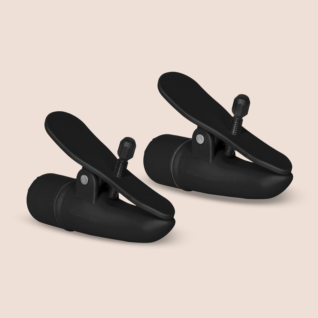 Nipple Play® Nipplettes® Vibrating Nipple Clamps - Adjustable & Rechargeable for Sensual Play, Couples Intimacy & BDSM Exploration