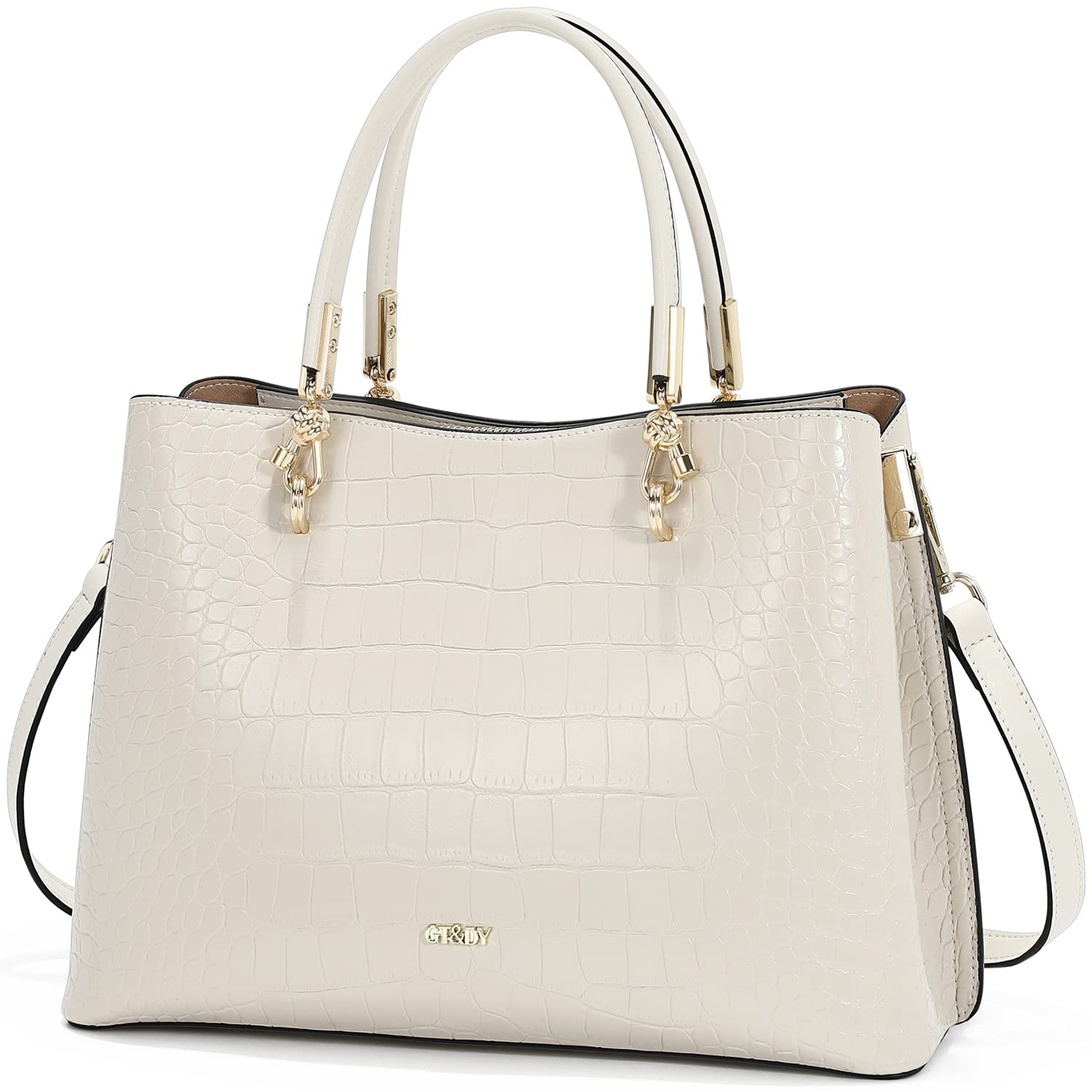 Crocodile Print Women's Fashion Handbags - Genuine Leather Top Handle Satchel Shoulder Tote Purse for Work, Travel & Everyday Use