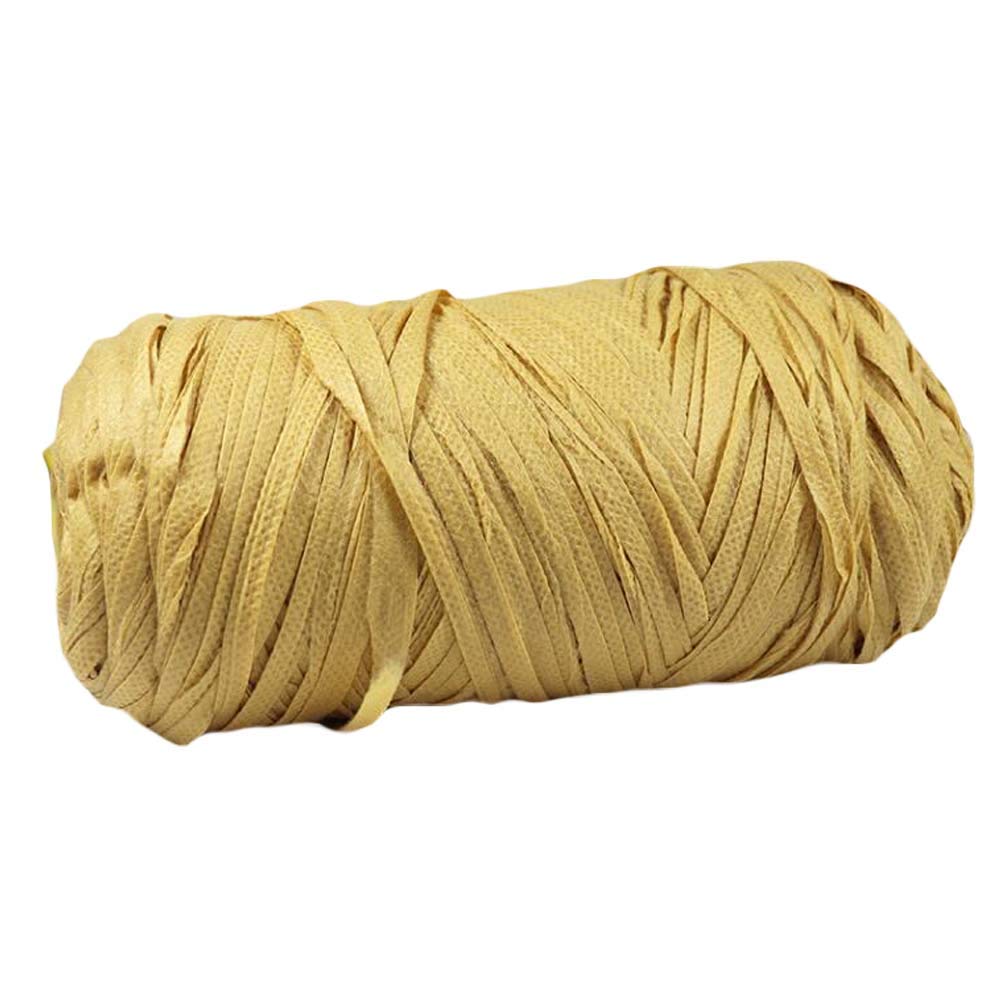 1 Skein Crochet Summer Sun Hat & Beach Bag Yarn - Natural Straw Yarn for DIY Crafts, Ginger Color - Perfect for Beach Vacations, Picnics and Summer Fashion Accessories