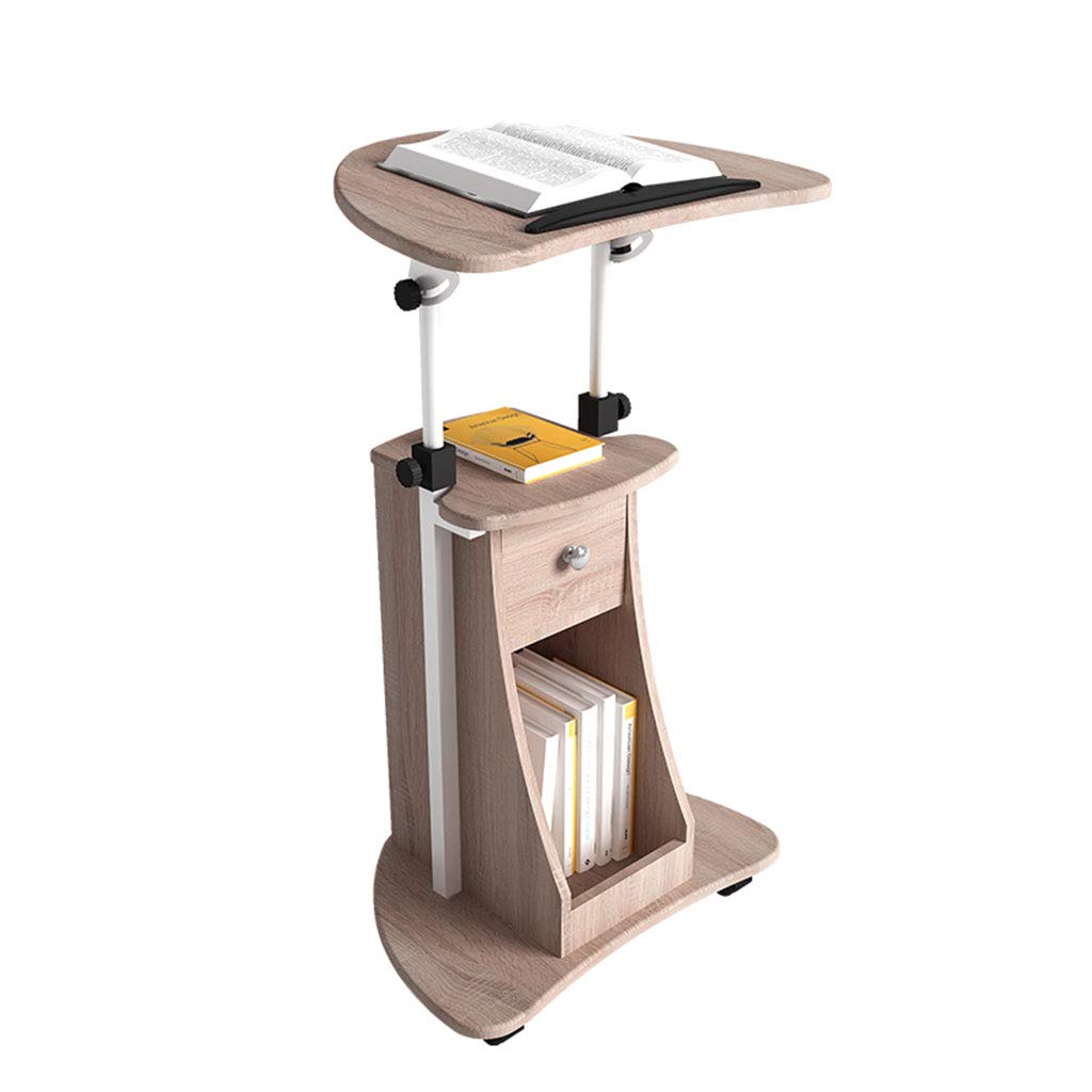 Adjustable Height Laptop Cart with Rotating Top Lectern - Mobile Podium Desk with Storage Drawer for Standing Workstation - Perfect for Classrooms, Offices & Home Workspaces