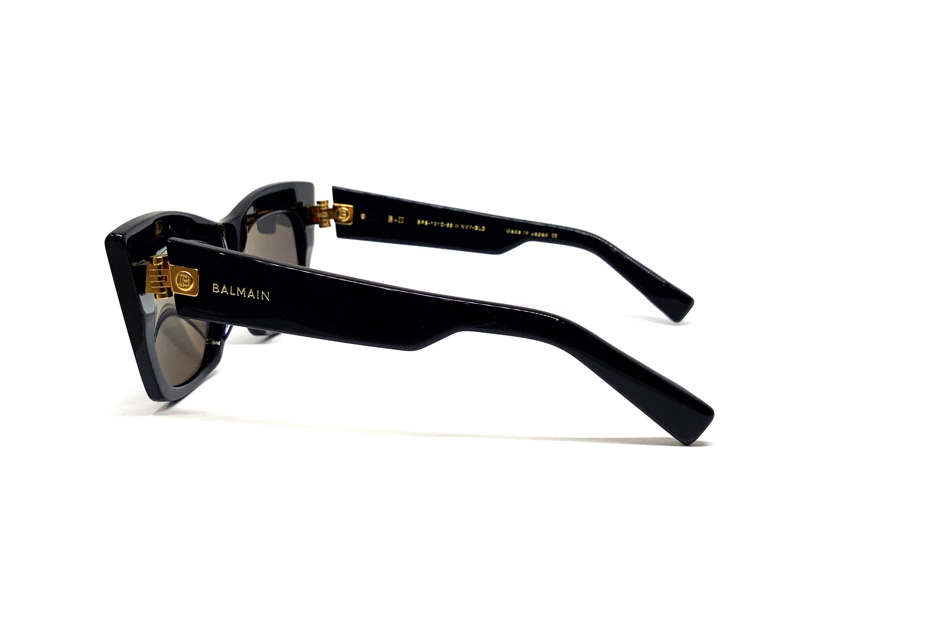 Balmain B II Sunglasses - Navy & Gold Aviator Style for Men & Women | UV Protection, Luxury Fashion Accessory for Travel, Driving, and Outdoor Activities