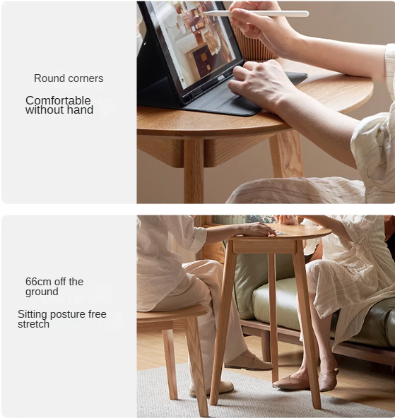 Solid Oak Wood Side Table - Rustic End Table for Living Room, Bedroom, or Patio - Perfect for Coffee, Books, and Decor