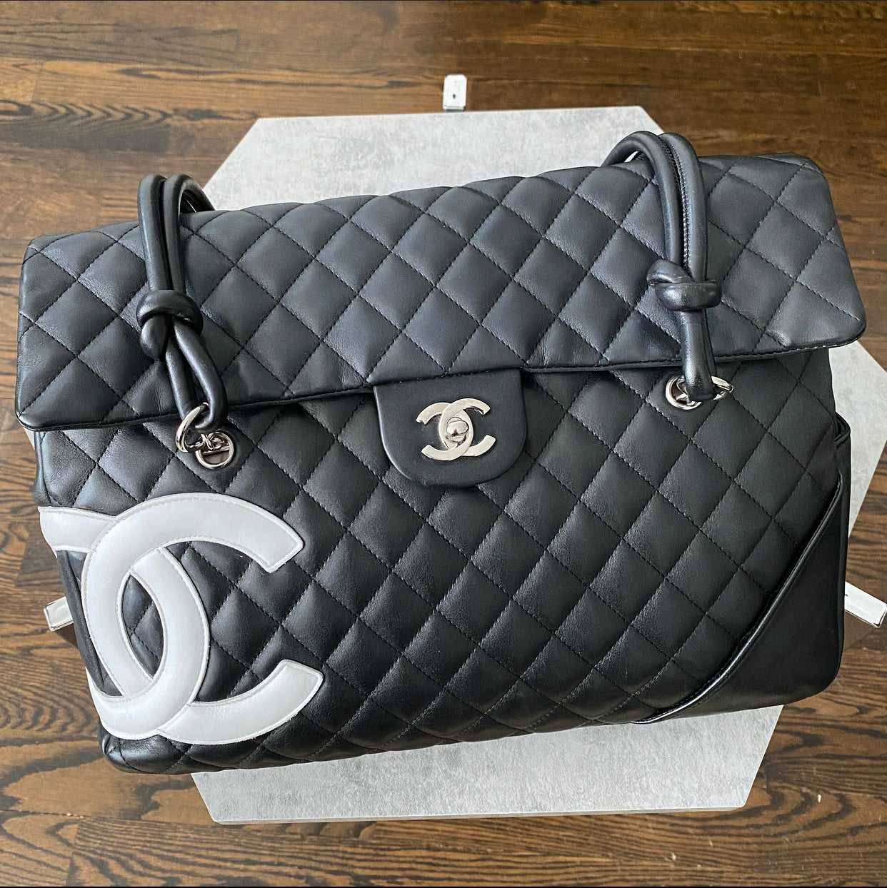 Chanel Black and White Cambon CC Shoulder Flap Bag - Luxury Designer Handbag for Women | Perfect for Parties, Dating & Special Occasions