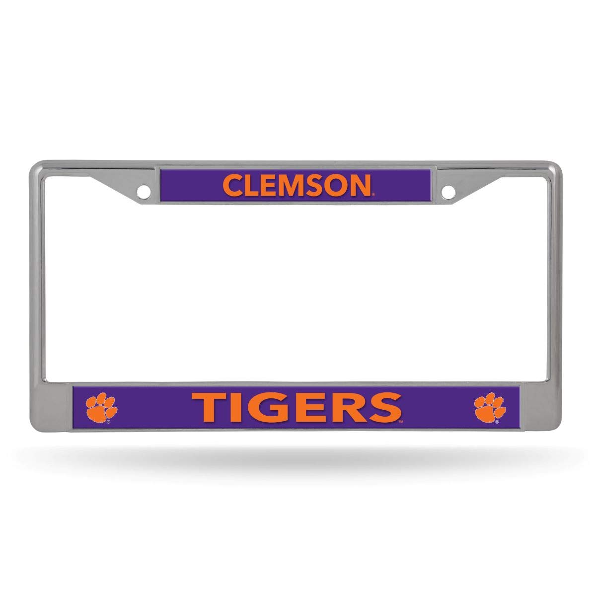 Clemson Tigers Lightweight Chrome Metal License Plate Frame - Durable & Stylish Car Accessory for Fans - Perfect for Game Day & Tailgating