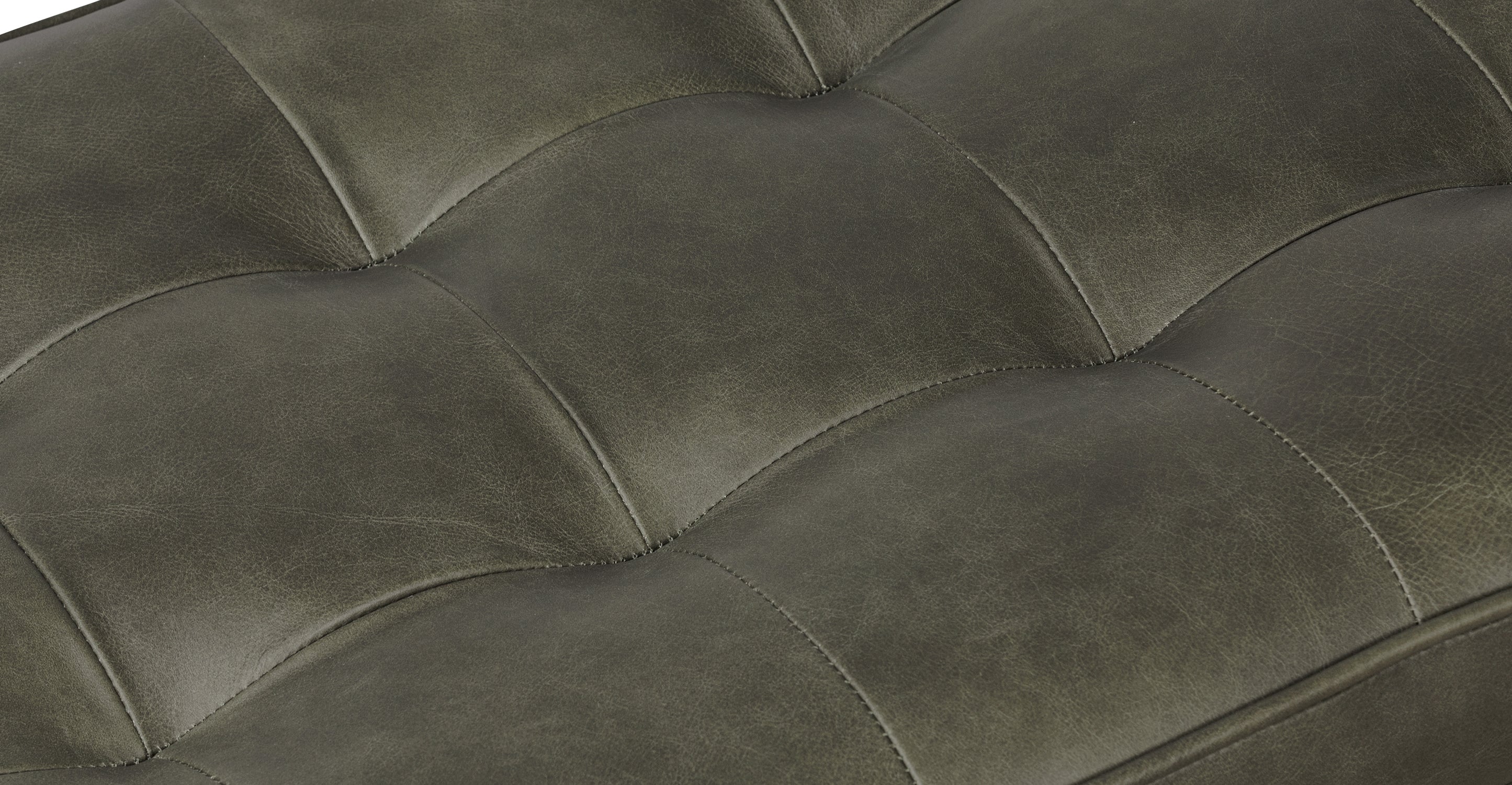 Luca Leather Bench - Modern Upholstered Storage Ottoman with Tufted Design for Living Room, Bedroom, or Entryway - Durable Faux Leather Seat with Sturdy Wooden Legs - Perfect for Extra Seating, Footrest, or Stylish Home Decor