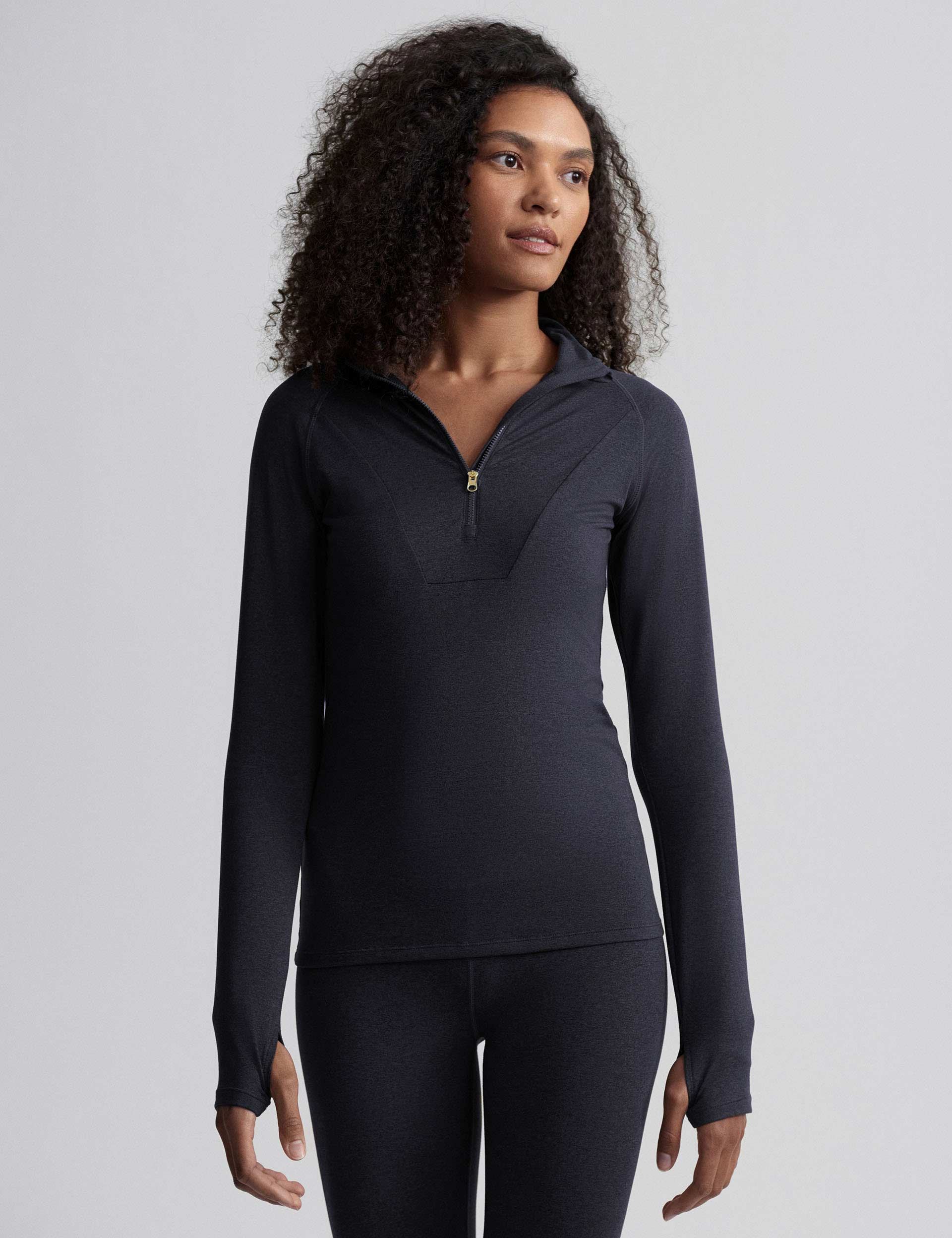 Always Warm Half Zip Base Layer Top - Black Marl | Thermal Underwear for Men & Women | Perfect for Hiking, Skiing & Winter Sports