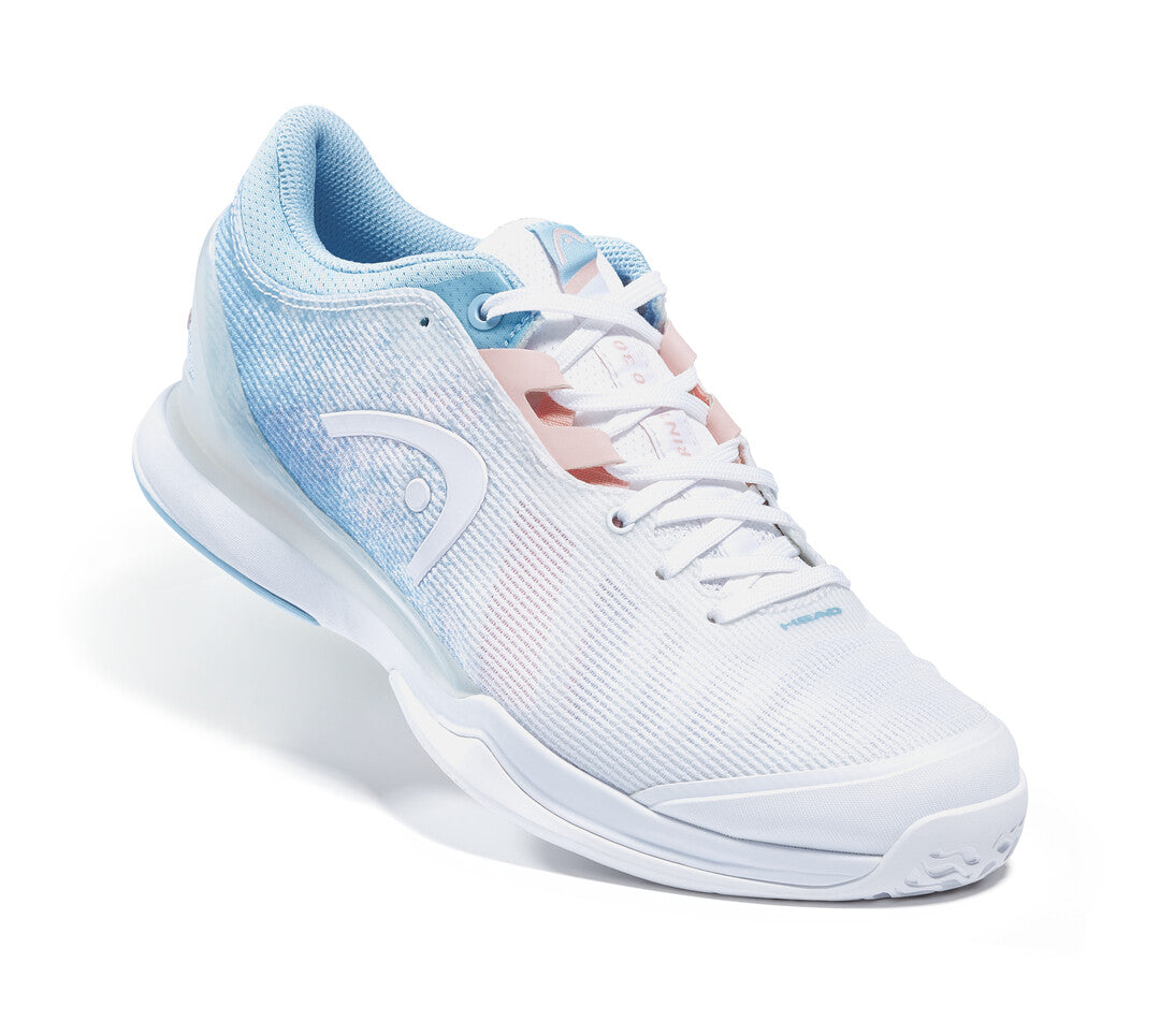Head Sprint Pro 3.0 Women's Tennis Shoes - Lightweight Performance Court Shoes for Women in White & Light Blue - Perfect for Tennis, Pickleball & Casual Wear