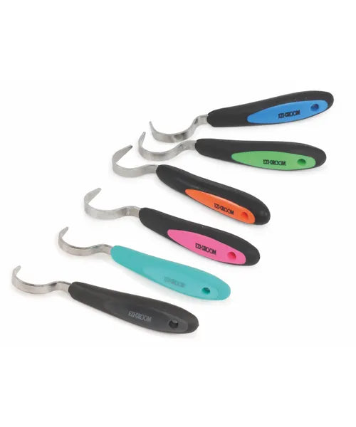 EZI GROOM Grip Hoof Pick for Horses - Stainless Steel Horse Hoof Cleaner Tool for Grooming, Cleaning & Maintenance - Perfect for Stable, Barn & Trail Riding Care