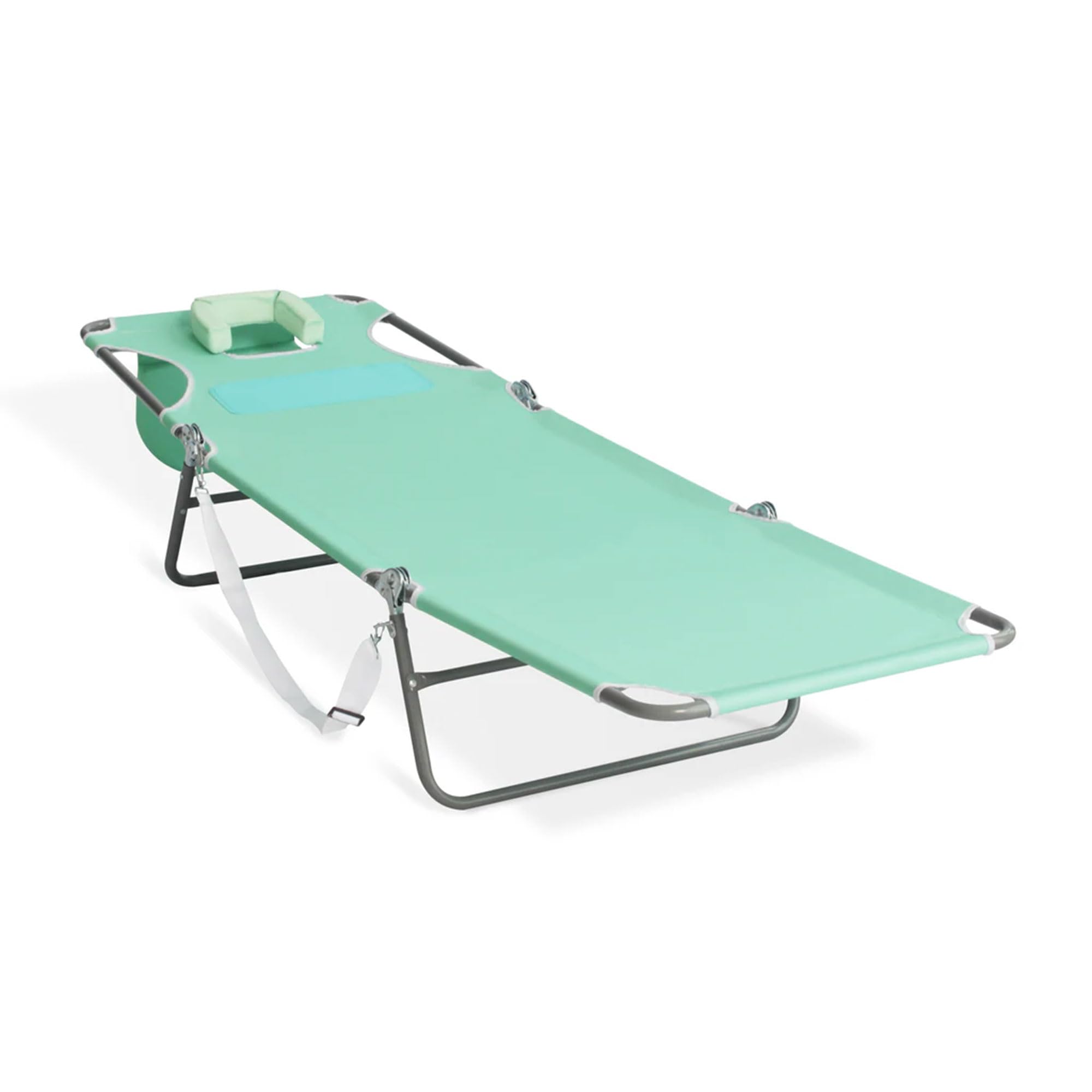 Ostrich Ladies Comfort Lounger - Foldable Beach Camping Pool Tanning Chair in Aqua | Perfect for Outdoor Relaxation, Sunbathing & Travel