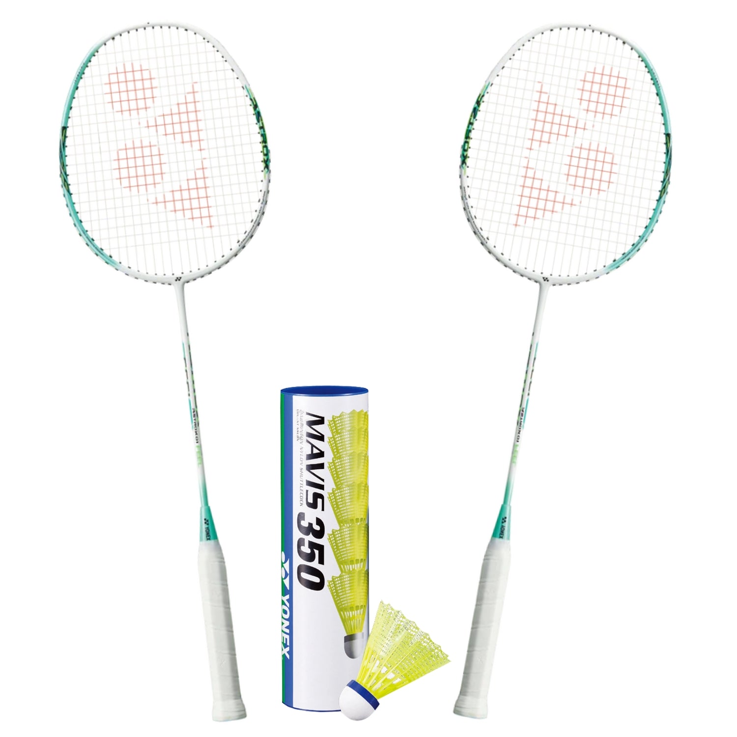 Yonex Badminton Combo Set - 2 Astrox 01 Feel Rackets + 6 Mavis 350 Shuttlecocks | Premium Badminton Equipment for Indoor/Outdoor Play | Perfect for Beginners & Recreational Players