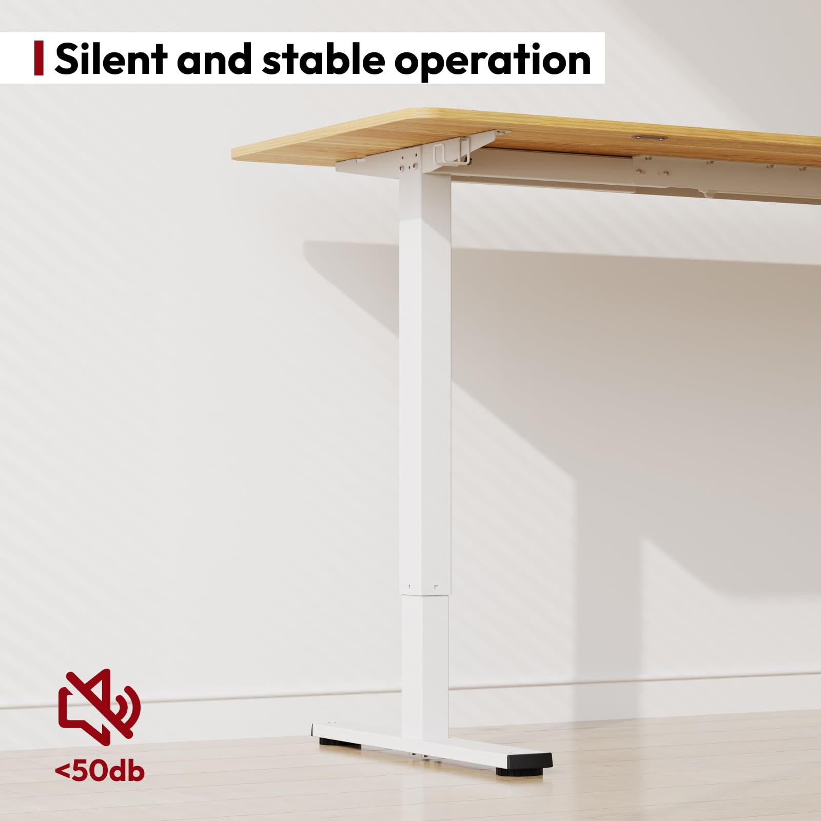 SANODESK 40x24 Inch Electric Standing Desk - Height Adjustable Home Office Desk with Splice Board (White Frame & Maple Top) | Ergonomic Sit Stand Workstation for Home Office, Gaming & Remote Work