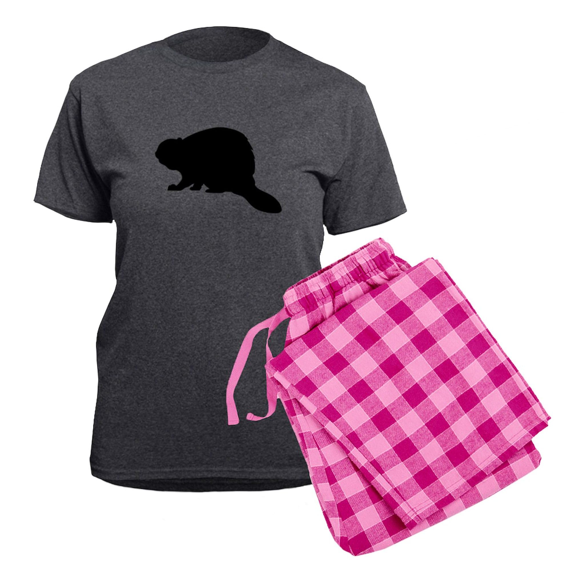 Beaver Women's Charcoal Pajama Set - Cozy Novelty Sleepwear for Women | Perfect for Lounging, Sleepovers & Gifts