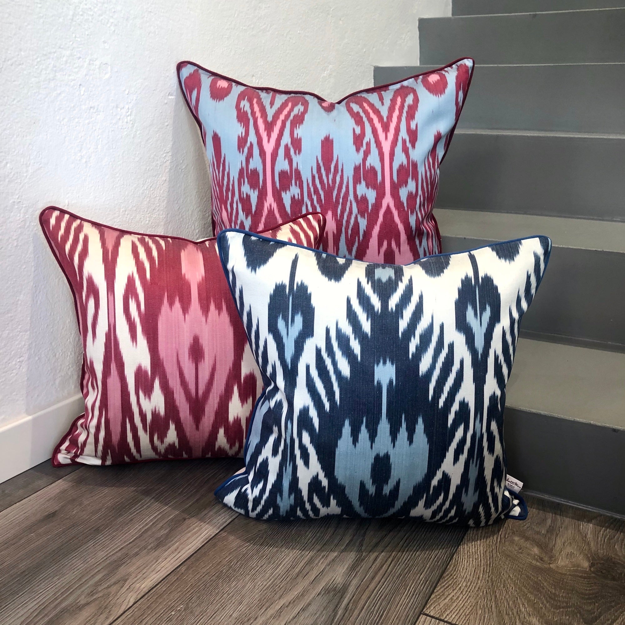 Handmade Silk Ikat Heart-Shaped Cushion Cover - Pink Bohemian Decorative Pillow for Sofa, Bed, Nursery - Perfect for Valentine's Day, Wedding Gift & Home Decor