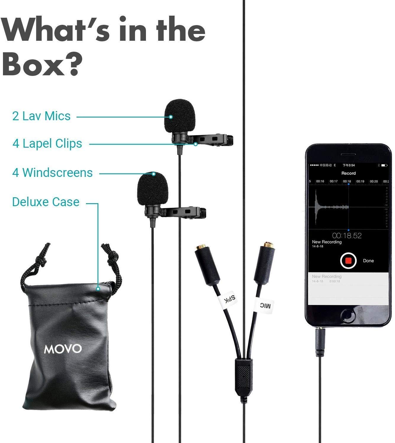 Professional Lavalier Mic for iPhone, Android - Podcast & Interview Gear