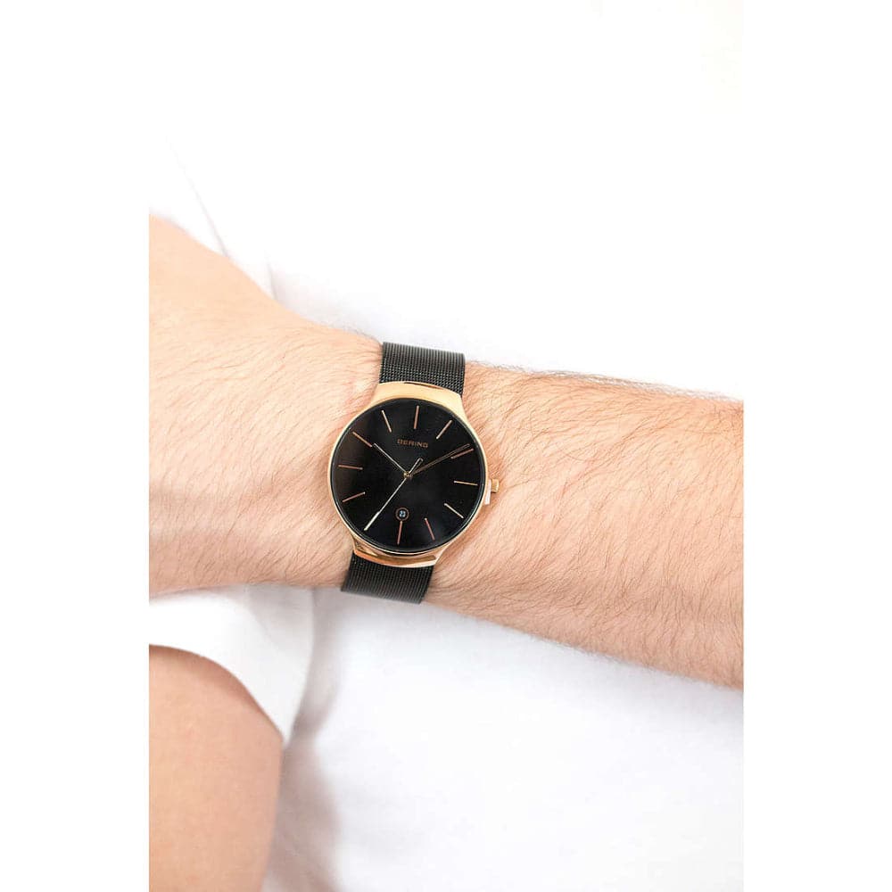 BERING 13338 262 Classic Women's Watch - Elegant Stainless Steel Analog Watch with Genuine Leather Band - Perfect for Office, Business Meetings & Formal Occasions