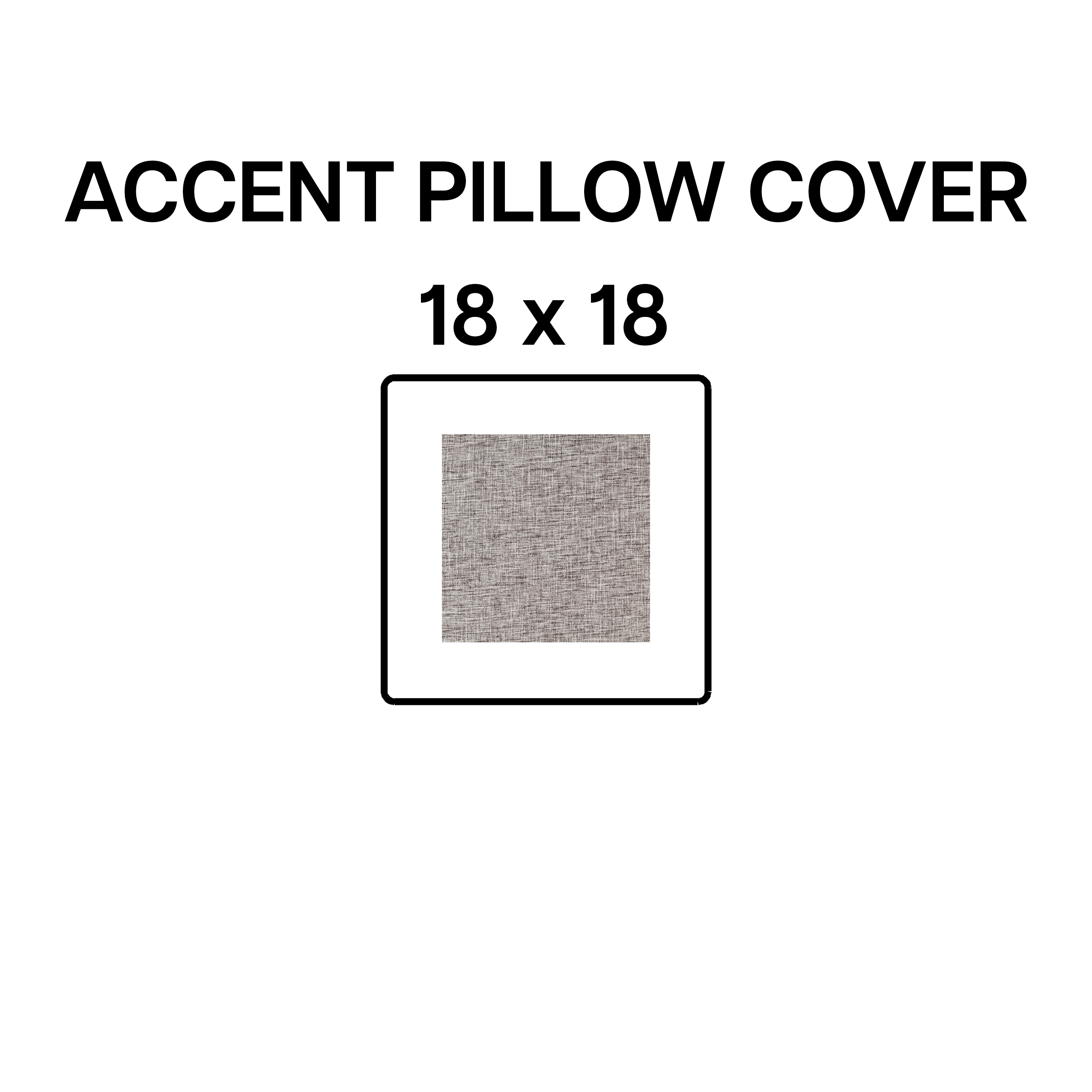 18x18 Inch Decorative Accent Pillow Cover - Soft Heathered Taupe Throw Pillow Case for Sofa, Bed & Couch - Home Decor Living Room Bedroom Accessories (BP 641 17)