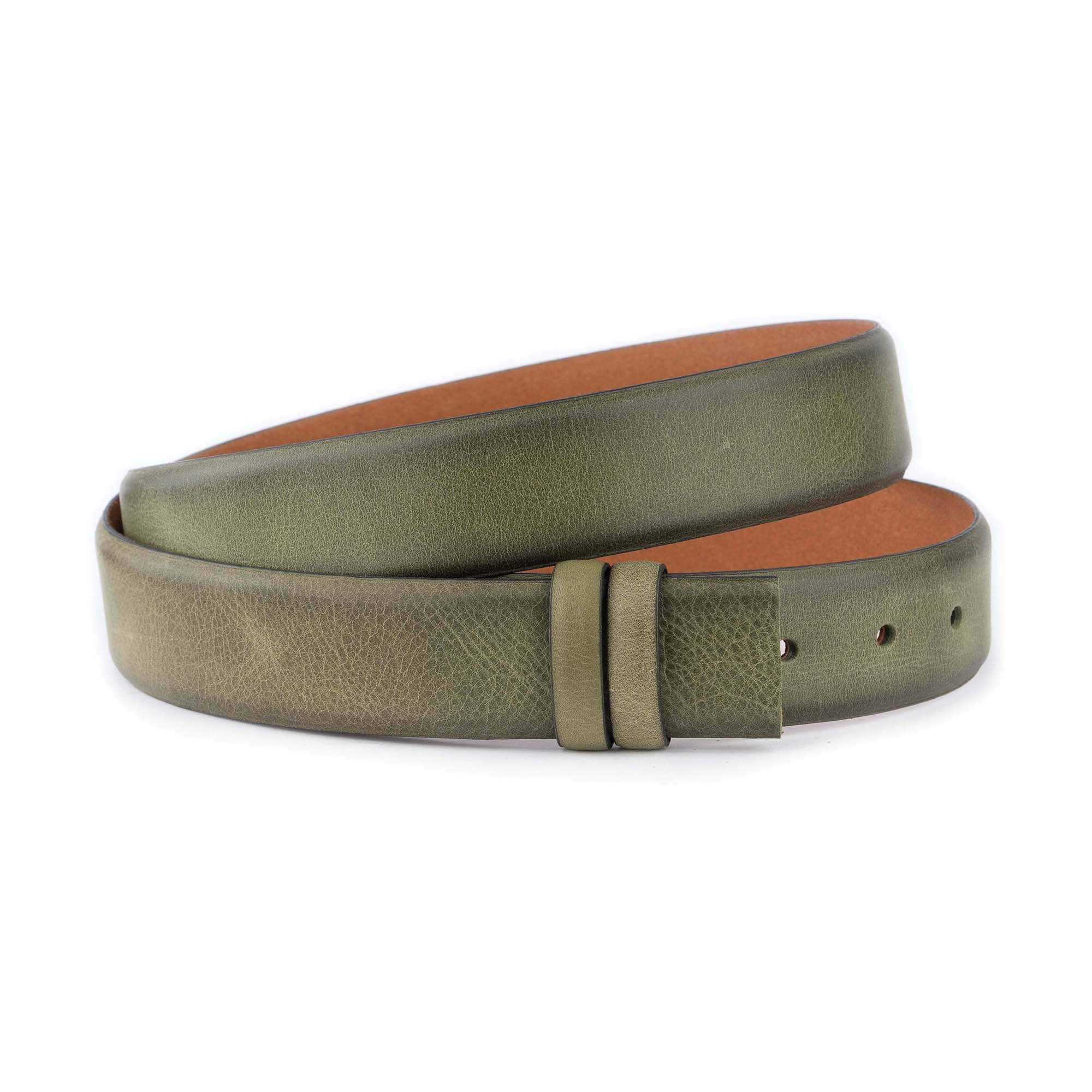 Olive Green Leather Buckle Strap Replacement for Montblanc Watches - Premium Replacement Band for Dress Watches & Formal Occasions