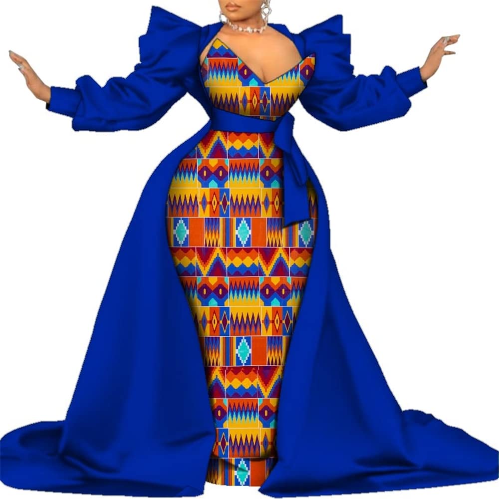 African Dresses for Women | Mermaid Pencil Skirt Two Piece Set | Traditional Ankara Kente Print Evening Dress | Elegant Party Wear for Weddings, Church & Special Occasions