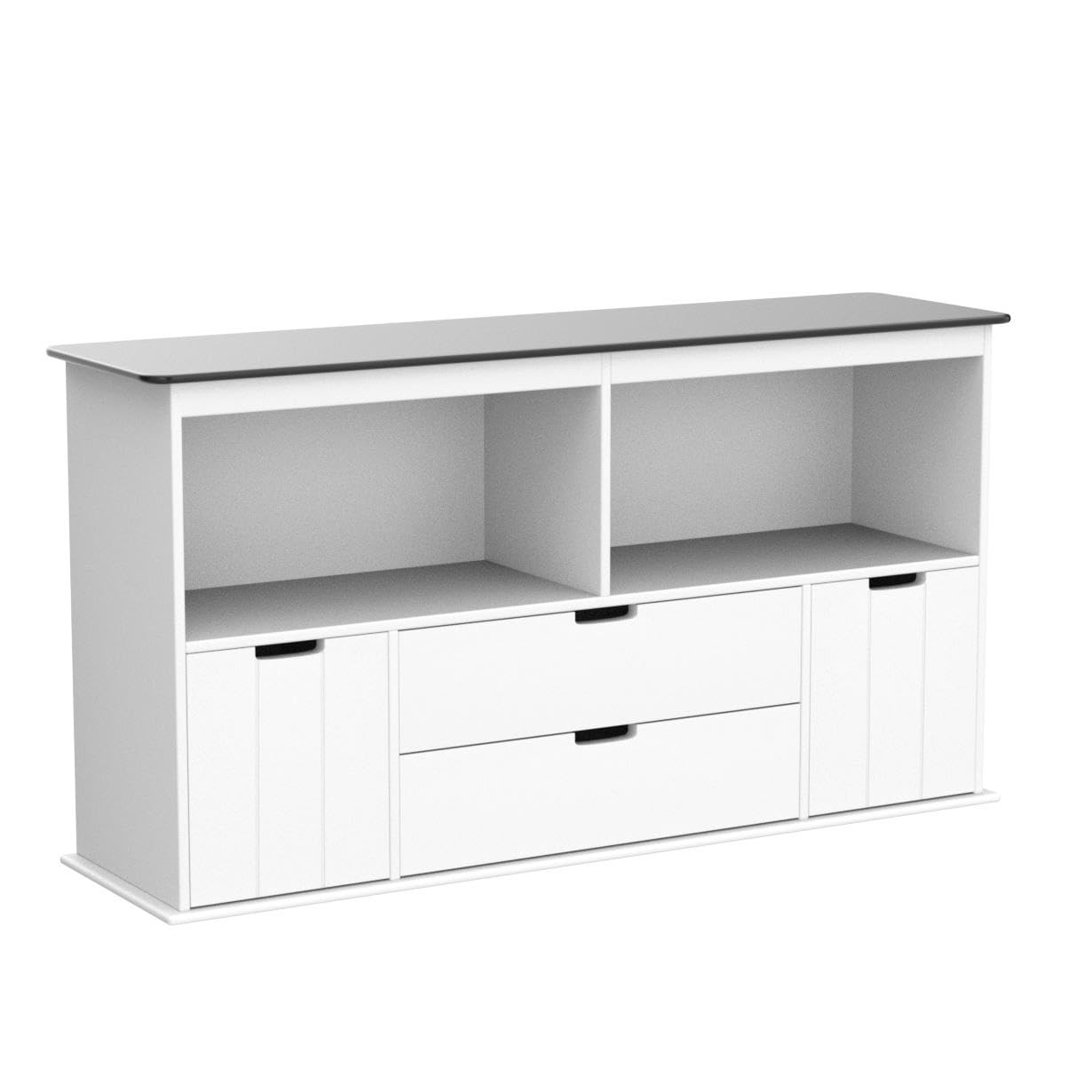 Costzon Kids Toy Organizer & Storage Cabinet with Blackboard - 4 Drawers, 2 Cubbies, Bookshelf for Playroom, Nursery, Living Room - White | Perfect for Organizing Toys, Books & Art Supplies in Daycare, Preschool & Home
