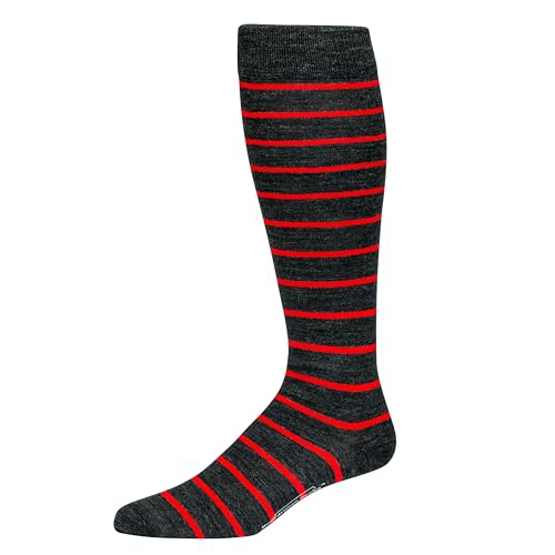Charcoal With Red Stripes