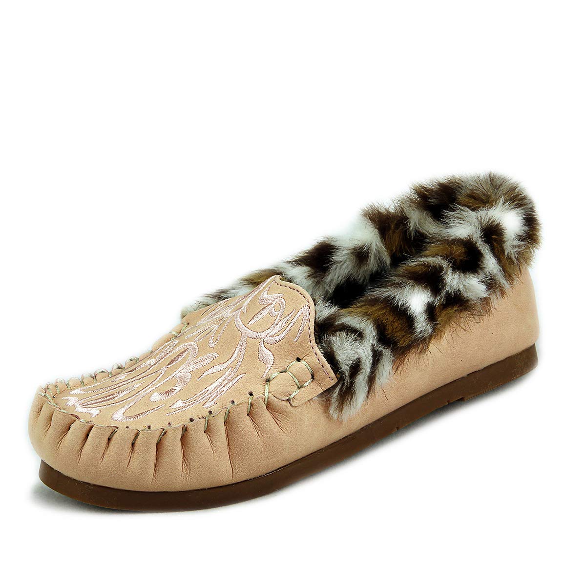 The Doll Maker Suede Embroidery Moccasin - Handmade Soft Leather Slip-On Shoes for Women & Girls | Perfect for Casual Wear, Home Comfort & Boho Fashion Outfits
