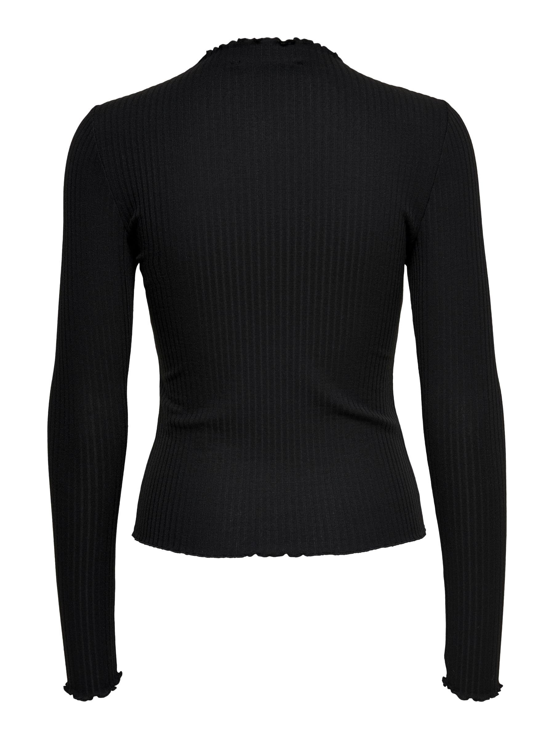 Emma High Neck Long Sleeve Blouse for Women - Elegant Tunic Shirt with Ruffles for Office, Party & Date Night Outfits