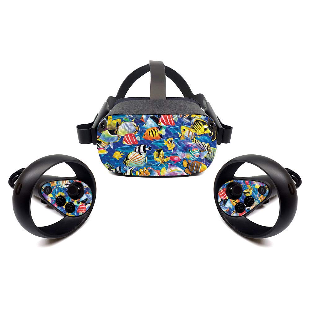 Premium Carbon Fiber Skin for Oculus Quest - Tropical Fish Design | Protective & Durable Textured Cover | Easy to Apply & Remove | Made in USA | Perfect for Gaming, VR Protection & Customization