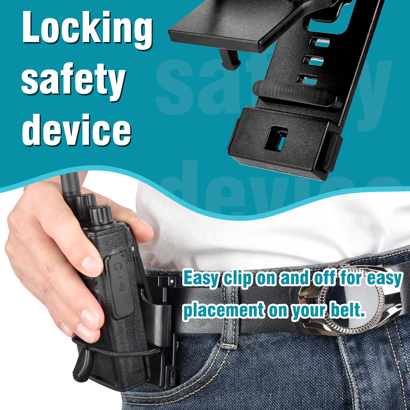 Tactical Radio Holster for Duty Belt - Secure Walkie Talkie Holder for Motorola, BaoFeng, Midland & Hytera Radios - Police & Law Enforcement Accessories - Perfect for Patrol, Security & Emergency Response Teams