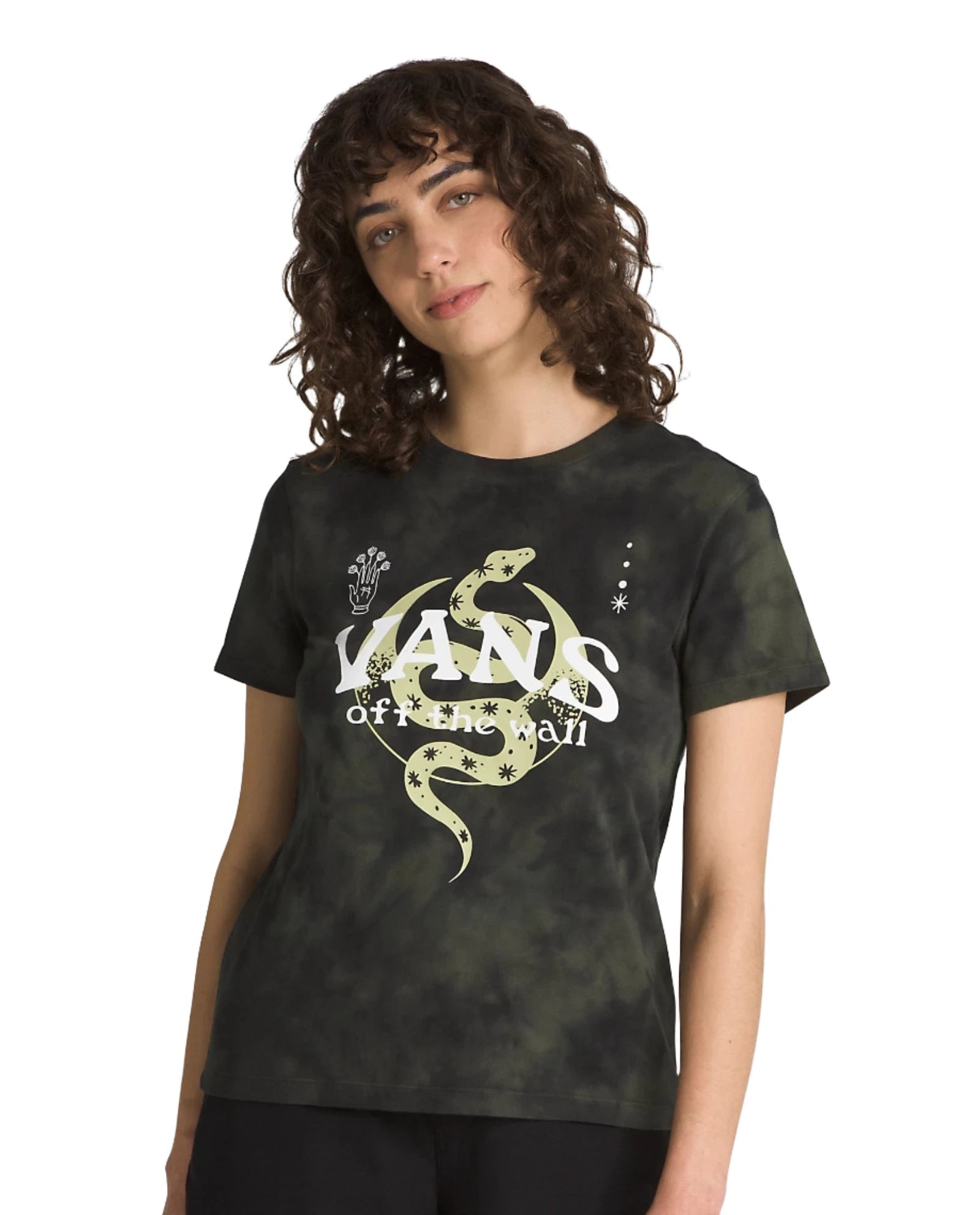 VANS Women's Otherworld Graphic T-Shirt - Soft Cotton Short Sleeve Tee in Deep Forest Green | Casual Streetwear for Everyday Wear & Music Festivals