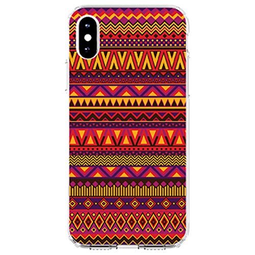 Purple Red Yellow Tribal Print On Clear Case