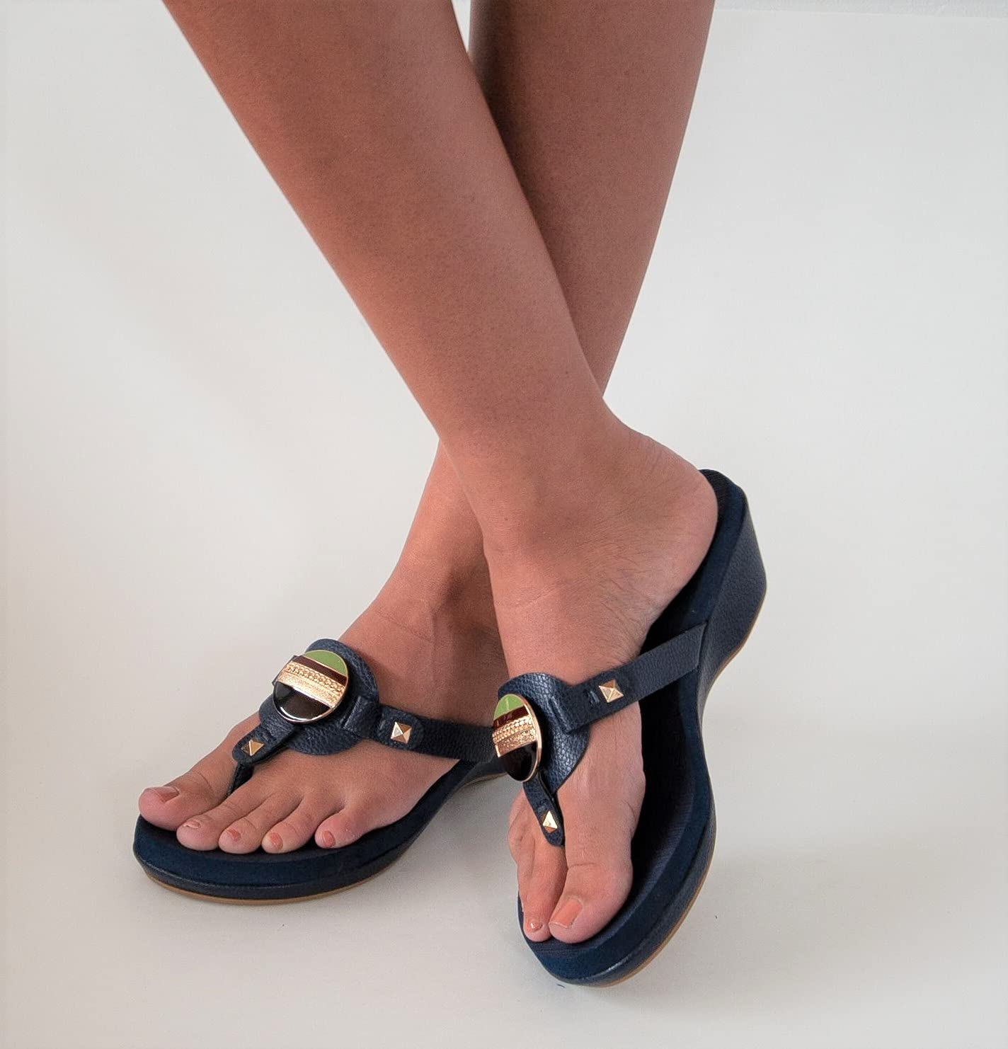 Lindsay Phillips Women's Alice Shoe Charms - Navy Blue Interchangeable Sandals | US Size 0 Regular | Perfect for Beach, Vacation & Summer Outfits
