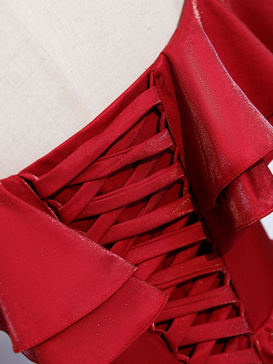 Elegant Burgundy A-Line Satin Long Prom Dress for Bridesmaids - Perfect for Weddings, Formal Events & Evening Parties