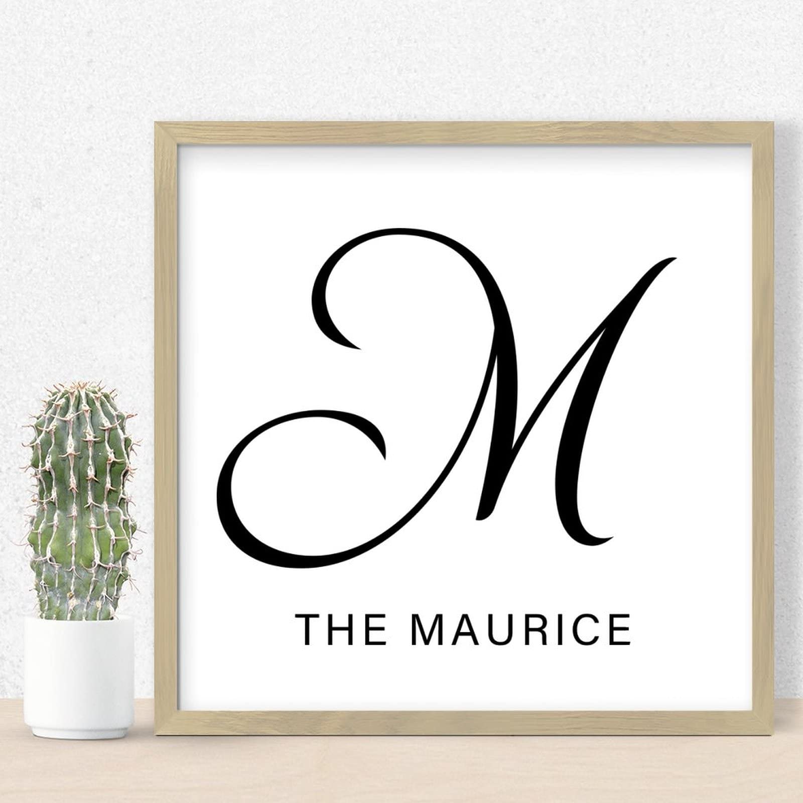 Personalized Letter M Rustic Wooden Wall Sign - Custom Monogram Initial, Modern Farmhouse Decor for Living Room & Bedroom - 12x12 Inch Rustic Wood Frame - Perfect Above Bed Decor & Wedding Gift Idea