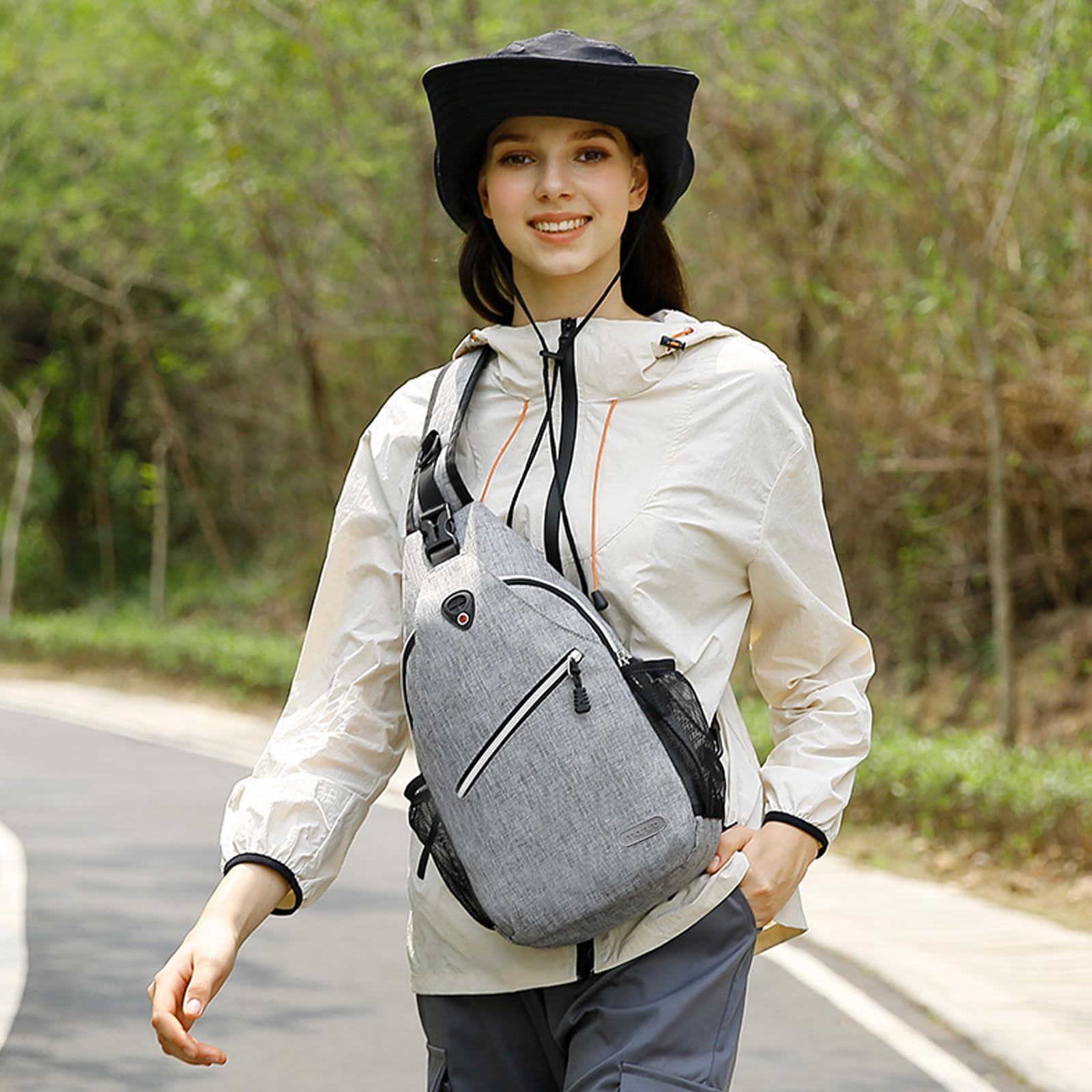 MOSISO Sling Backpack for Men & Women - Waterproof Crossbody Shoulder Bag, Lightweight Travel Hiking Daypack for Outdoor Activities, Commuting, and Gym Use