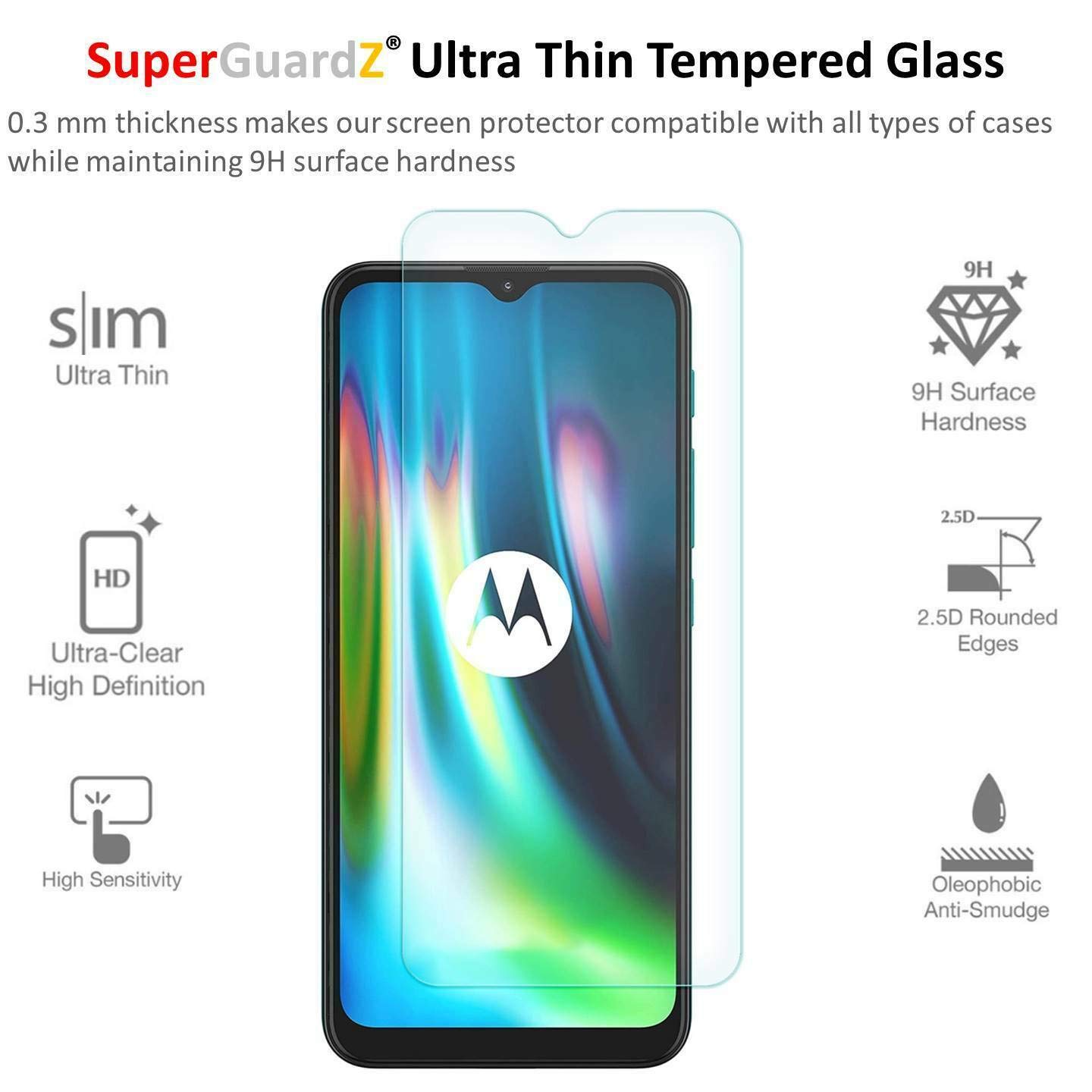 3-Pack Tempered Glass Screen Protector for Motorola Moto G9 / G9 Play / E7 Plus / E7 (2020) - 9H Hardness, 0.3mm Ultra-Thin, Anti-Scratch, Anti-Bubble, Anti-Fingerprint - Perfect for Daily Protection & Gaming