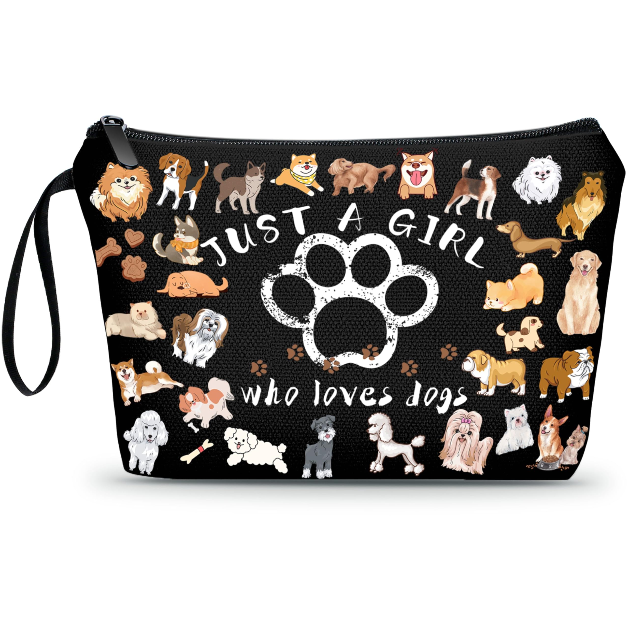 Dog Mom Gifts for Women - Just A Girl Who Loves Dogs, Small Cosmetic Dog Bag, Dog Themed Gifts for Bestie, BFF, Sister, Birthday Gifts for Her, Perfect for Dog Lovers' Everyday Use and Special Occasions
