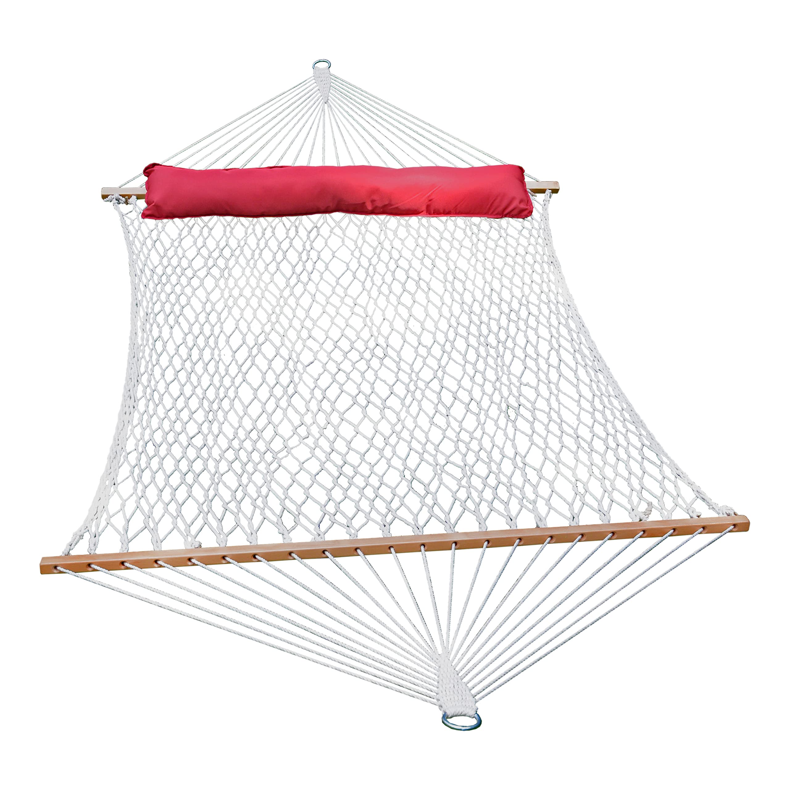 13' Cotton Rope Hammock with Pillow - Comfortable Outdoor Swing Bed for Patio, Backyard, Beach & Camping - Algoma Net Relaxation Hammock