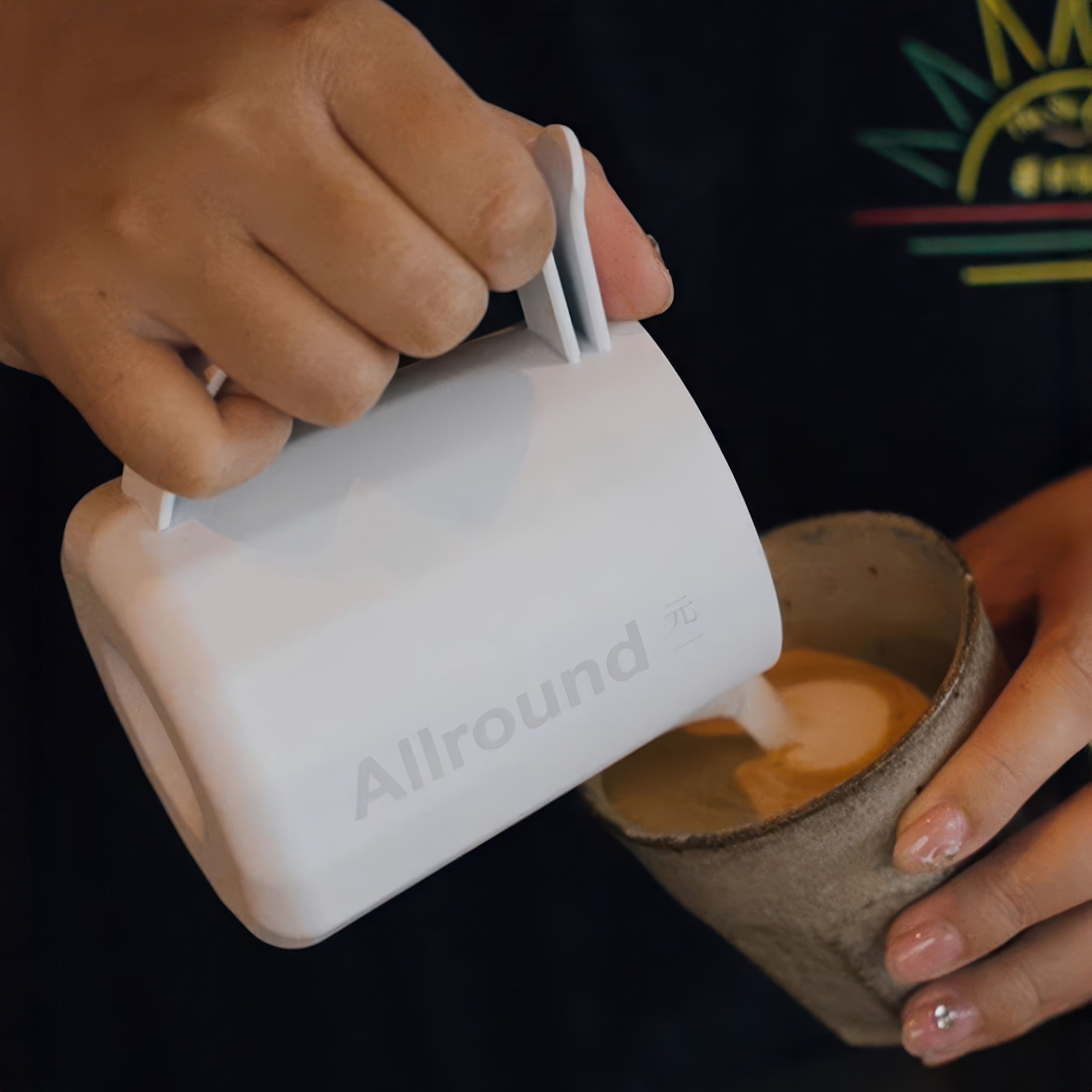Professional Allround Competition Grade Milk Frothing Pitcher - Perfect for Latte Art, Cappuccino & Coffee Making at Home or Cafes