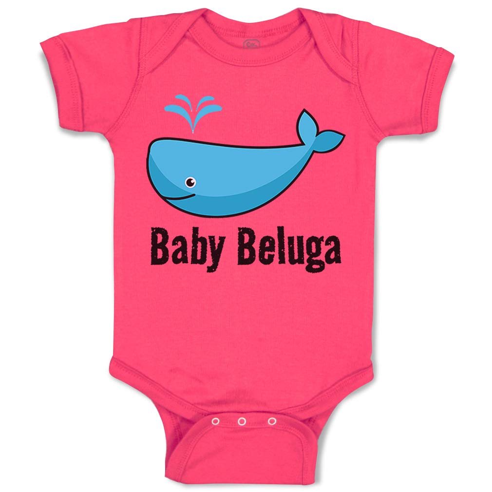 Custom Baby Bodysuit - Adorable Beluga & Blue Whale Ocean Theme Outfit for Boys & Girls | Perfect for Beach Trips, Birthday Parties & Nursery Photos