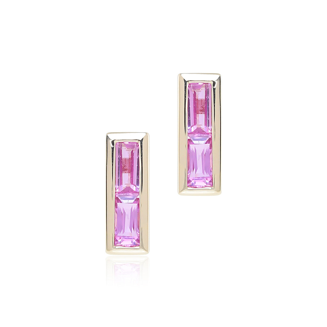 Pink Sapphire Dangle Earrings for Women - Elegant Rose Gold Jewelry Gift for Birthday, Anniversary & Special Occasions